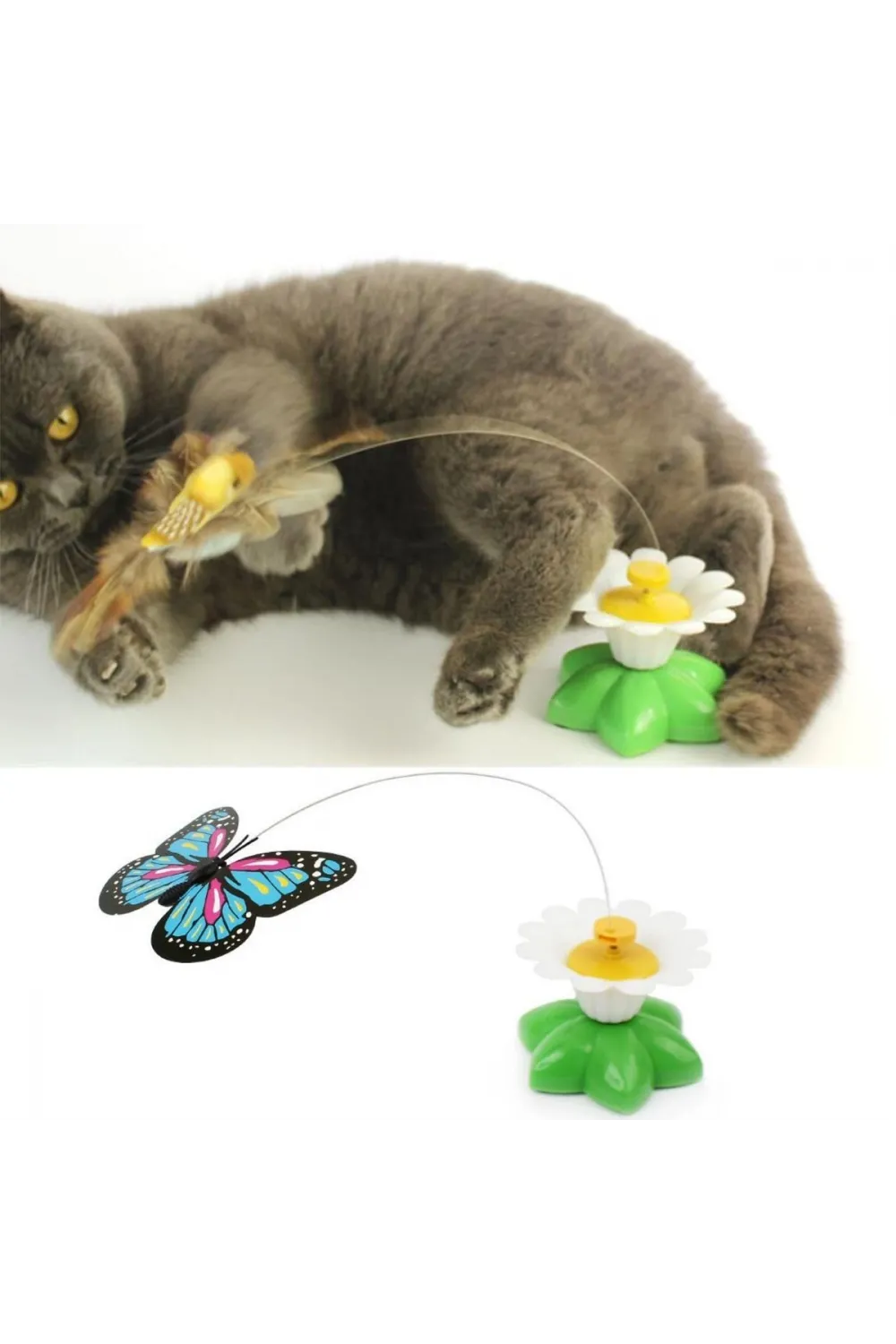 ieg™  Hareketli Dönen Kelebek - Kedi Oyuncağı ( Pille Çalışır)