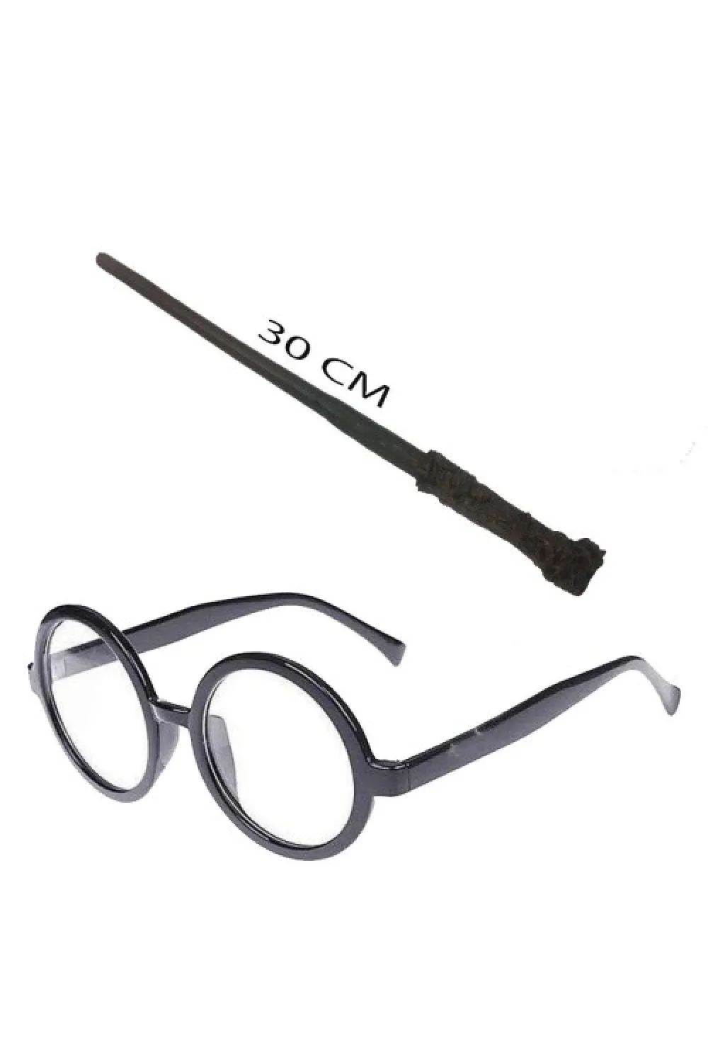 Harry Potter Asası ve Siyah Çerçeveli Gözlük Seti