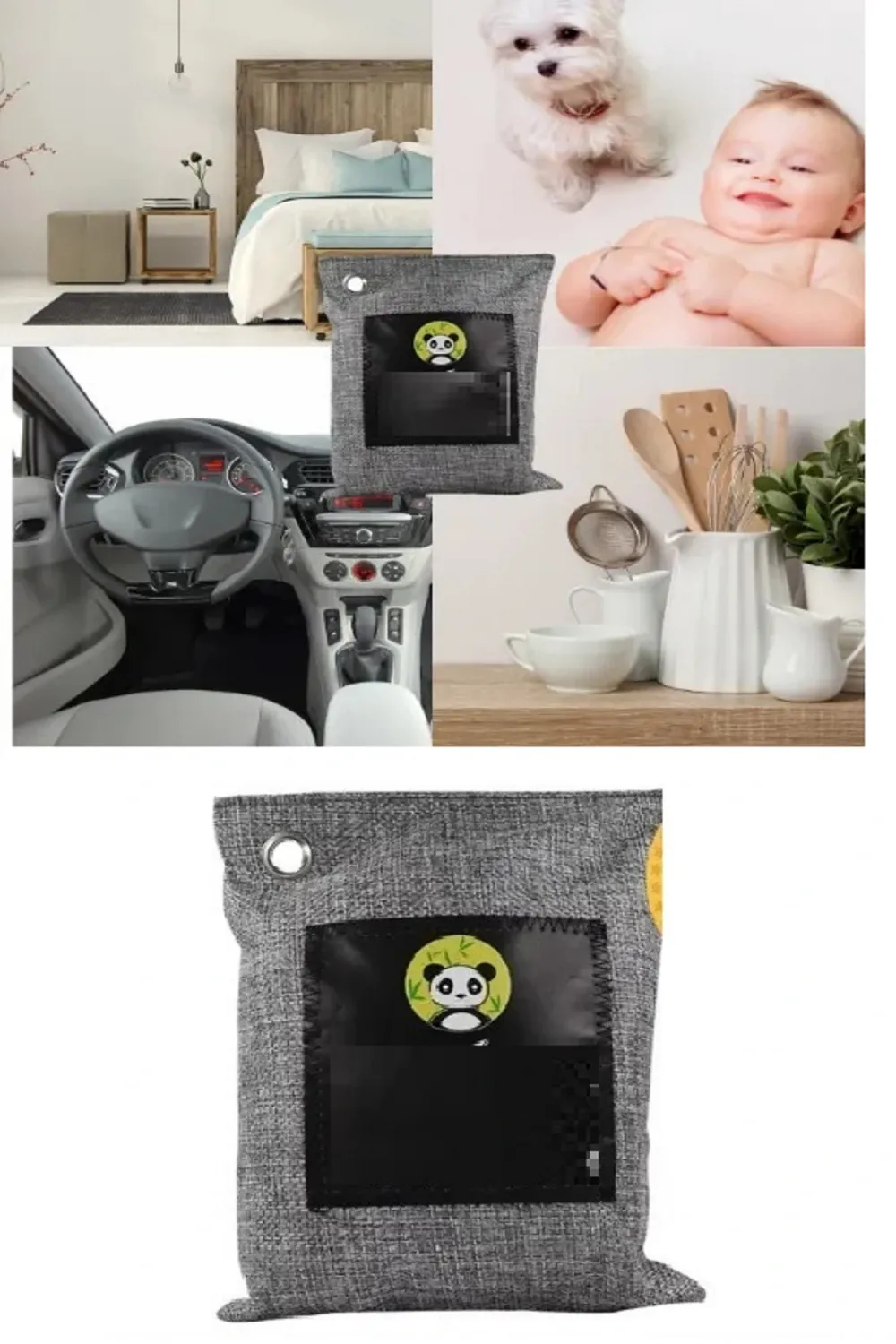 ieg™ Hava Temizleme Torbası 100g Araba- Dolap- Banyo- Evcil Hayvan Koku Giderici- Bambu Kömür Koku Emici