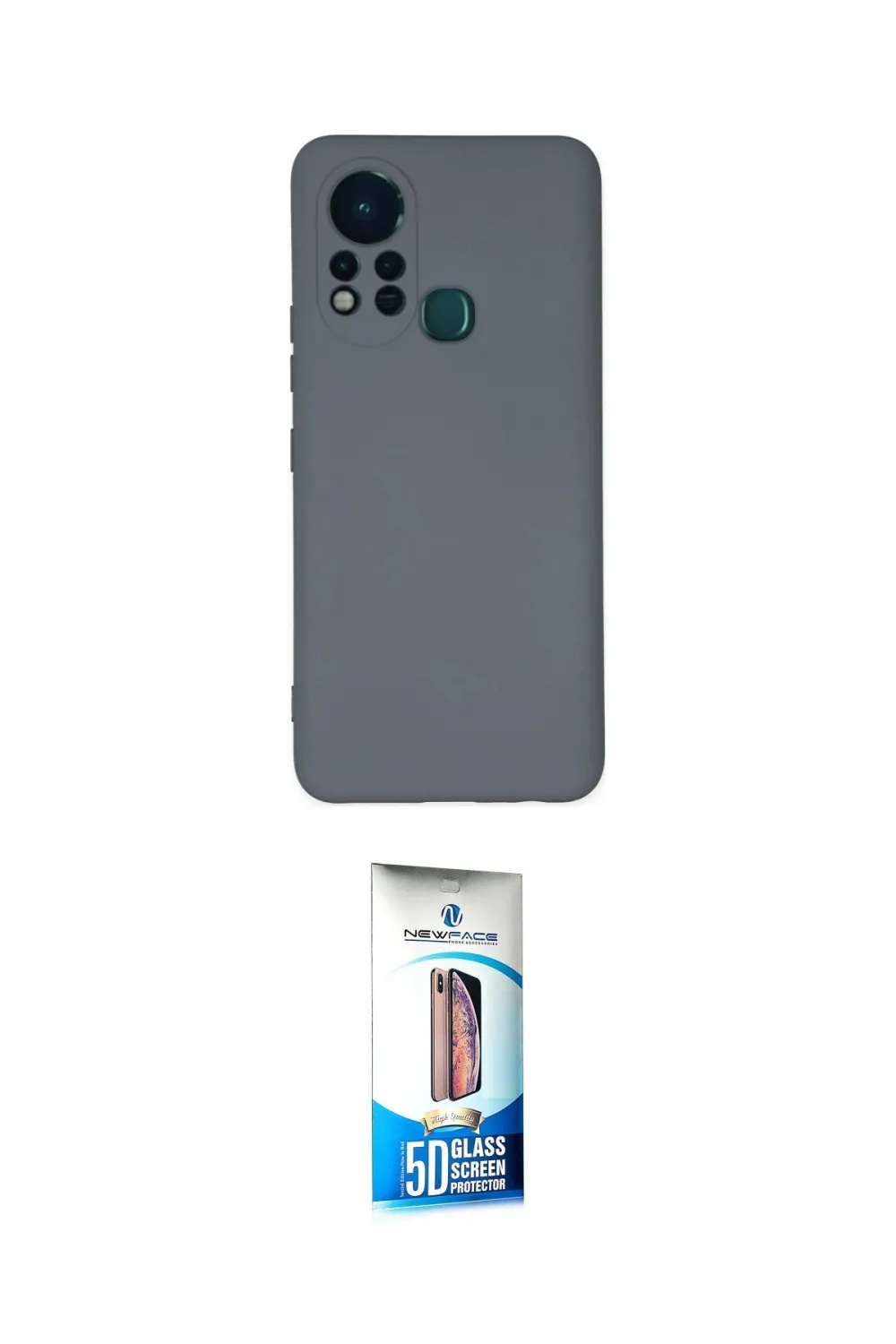 ieg™ Hot 11s Kılıf Ahenk Serisi - Siyah 5D Eko Cam Ekran Koruyucu