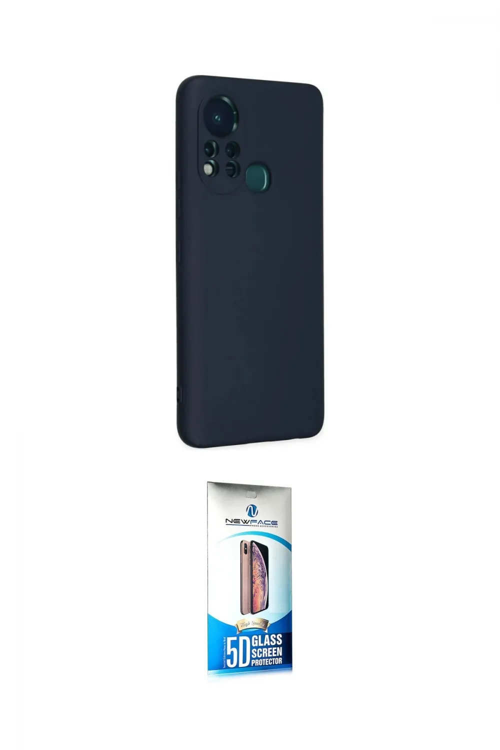 ieg™ Hot 11s Kılıf Ahenk Serisi - Siyah 5D Eko Cam Ekran Koruyucu