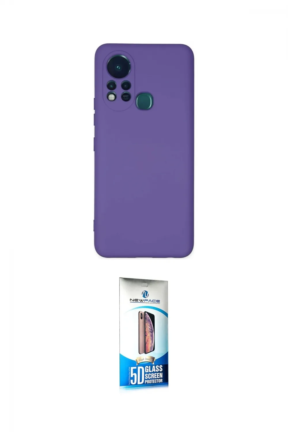 ieg™ Hot 11s Kılıf Ahenk Serisi - Siyah 5D Eko Cam Ekran Koruyucu