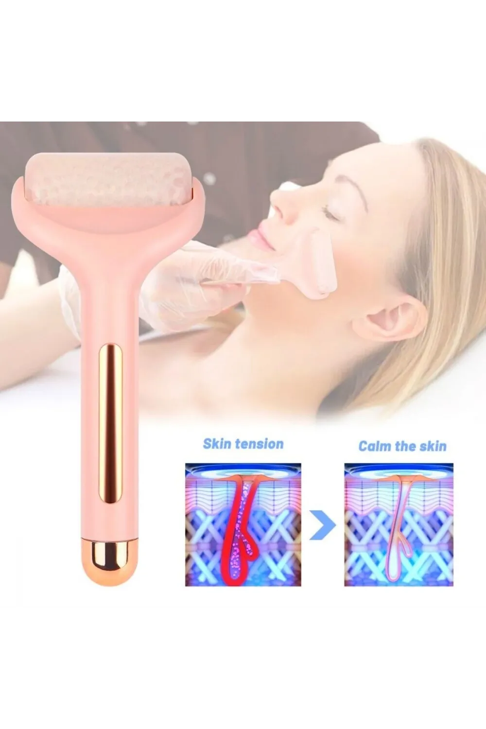 ieg™   Ice Roller Buz Silindiri Terapi Etkili Yüz Derma Masaj ve Cilt Soğutma Bakım Aleti