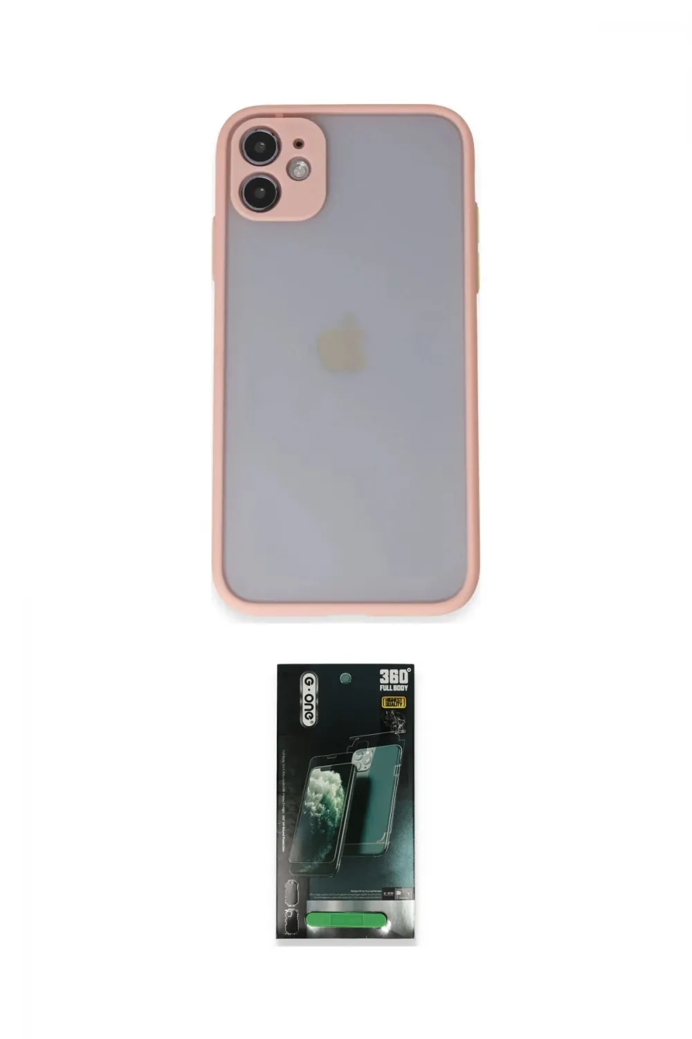 ieg™ iPhone 11 Kılıf Ahenk Çizgi Serisi - Siyah 360 Mat Full Body Arka Koruyucu
