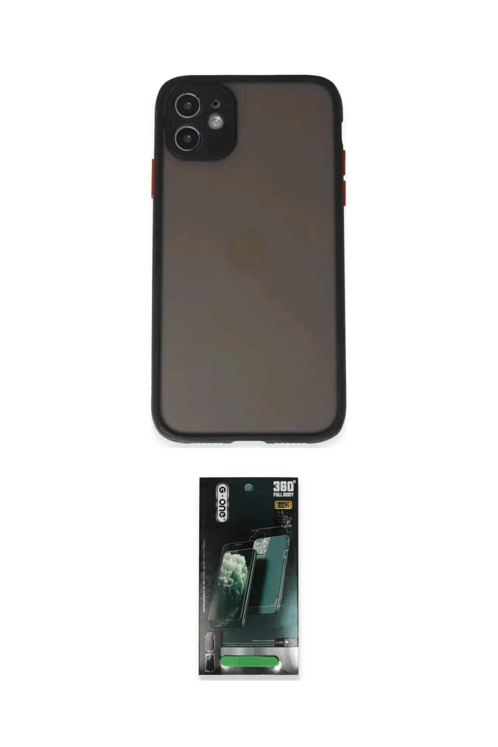 ieg™ iPhone 11 Kılıf Ahenk Çizgi Serisi - Siyah 360 Mat Full Body Arka Koruyucu