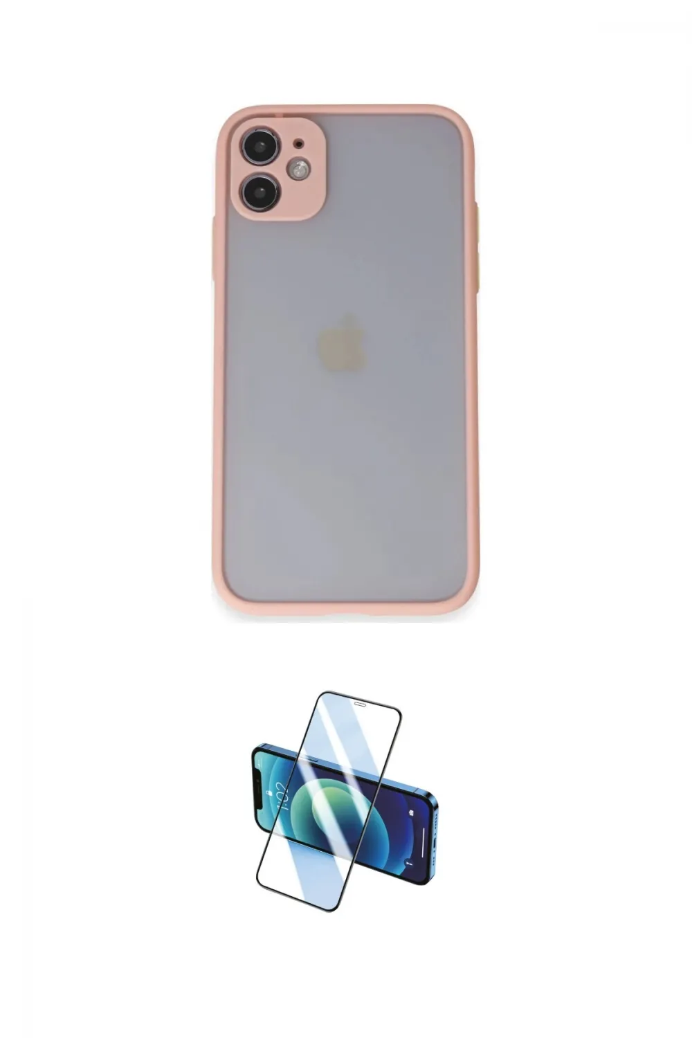 ieg™ iPhone 11 Kılıf Ahenk Çizgi Serisi - Siyah 3D Antistatik Cam Ekran Koruyucu