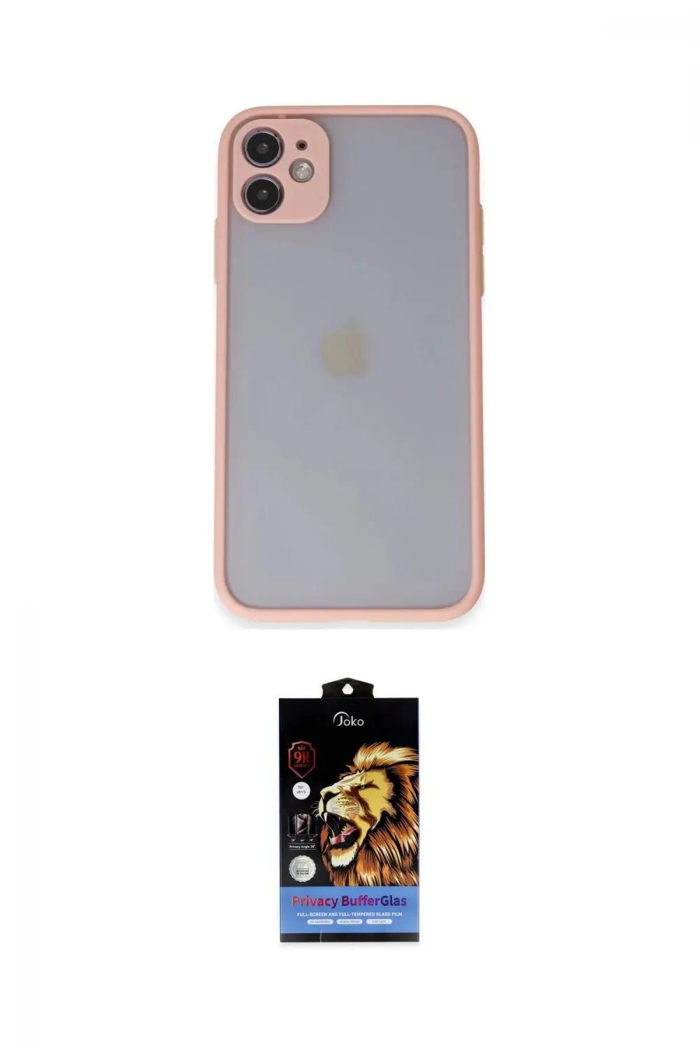 ieg™ iPhone 11 Kılıf Ahenk Çizgi Serisi - Siyah Buffer Hayalet Cam Ekran Koruyucu