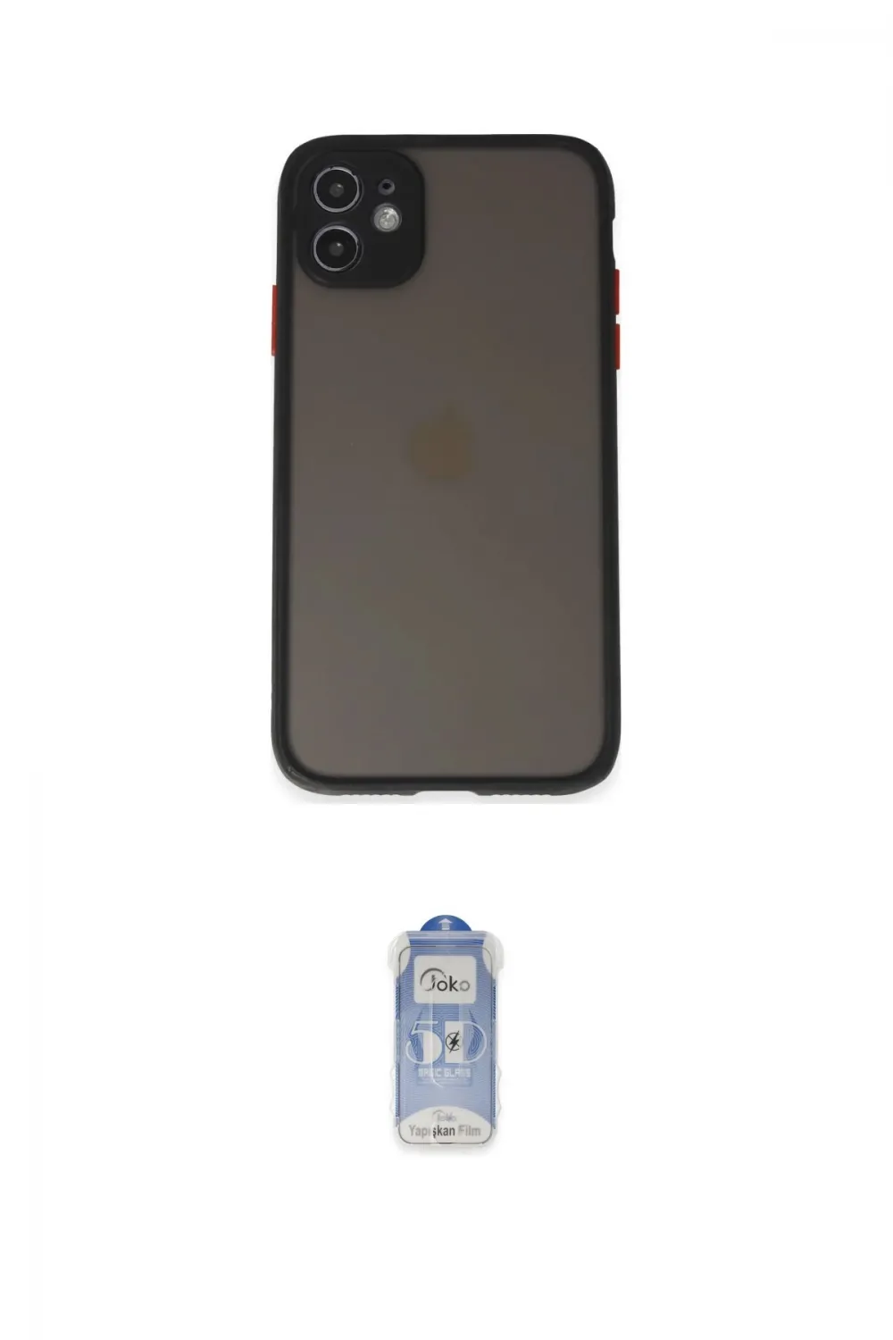 ieg™ iPhone 11 Kılıf Ahenk Çizgi Serisi - Siyah Joko Magic 5D Cam