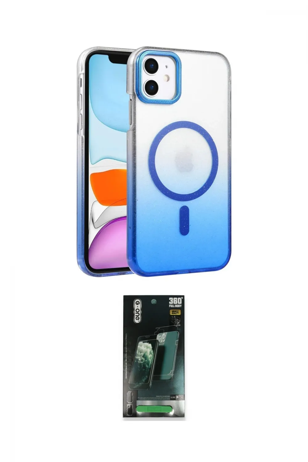 ieg™ iPhone 11 Kılıf Ahenk Doku Özel Seri - Şeffaf 360 Full Body Arka Koruyucu