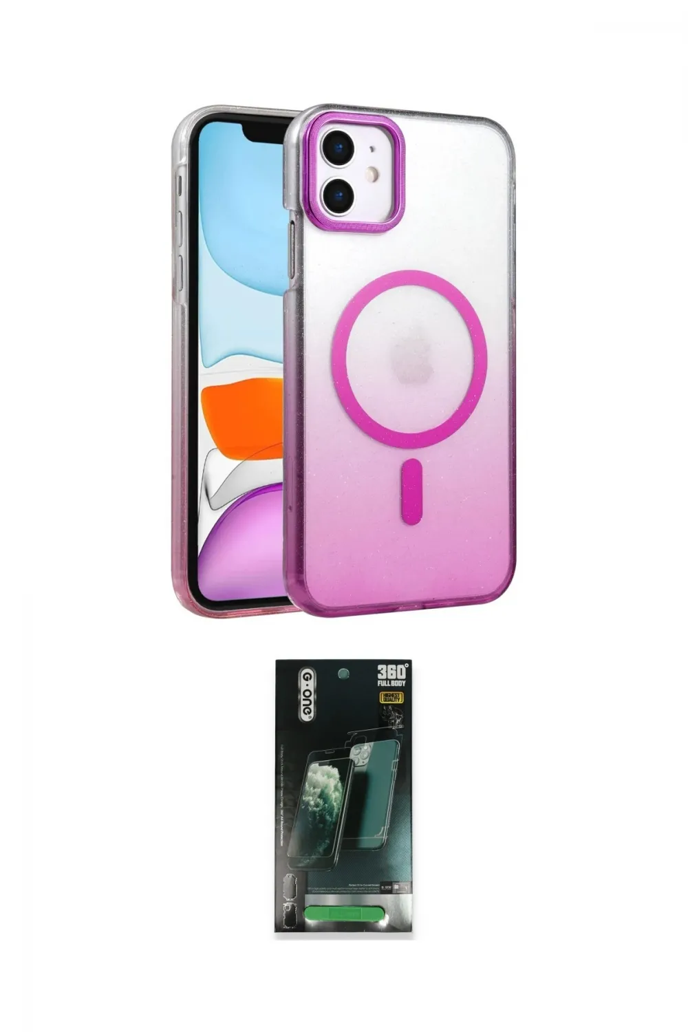 ieg™ iPhone 11 Kılıf Ahenk Doku Özel Seri - Şeffaf 360 Full Body Arka Koruyucu