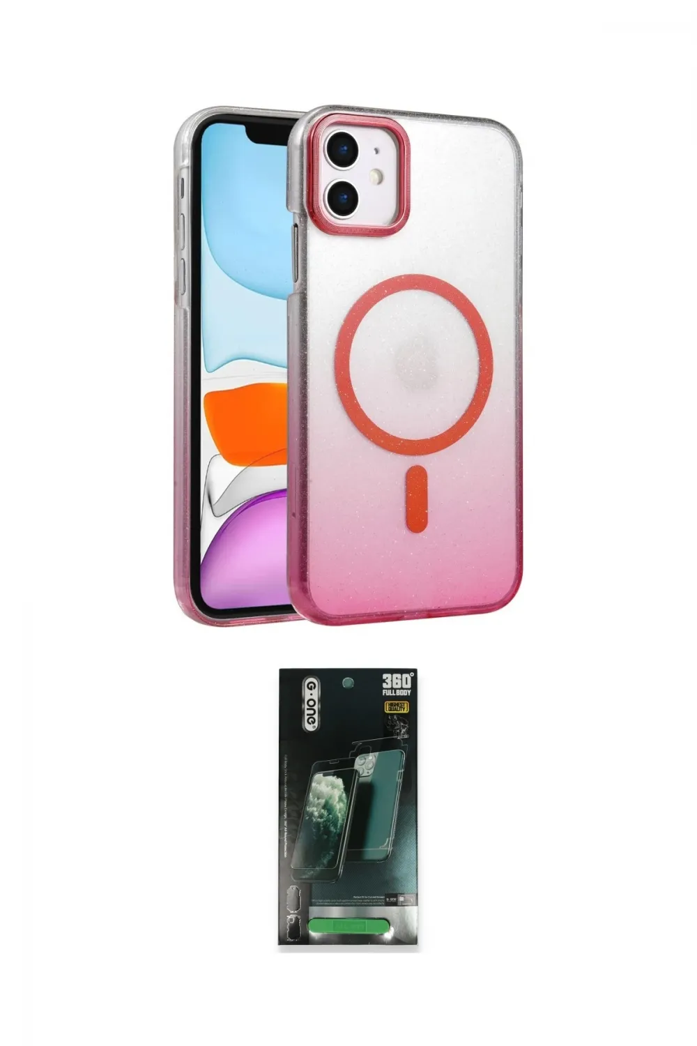 ieg™ iPhone 11 Kılıf Ahenk Doku Özel Seri - Şeffaf 360 Full Body Arka Koruyucu