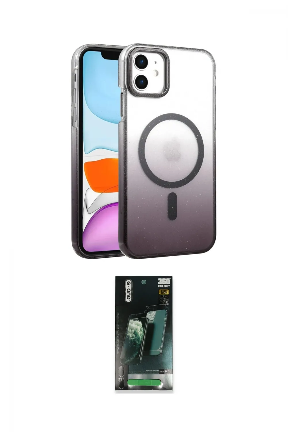 ieg™ iPhone 11 Kılıf Ahenk Doku Özel Seri - Şeffaf 360 Full Body Arka Koruyucu