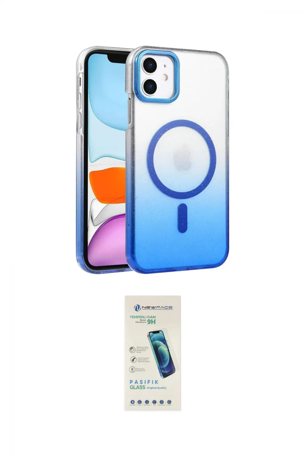 ieg™ iPhone 11 Kılıf Ahenk Doku Özel Seri - Şeffaf Pasifik Cam Ekran Koruyucu