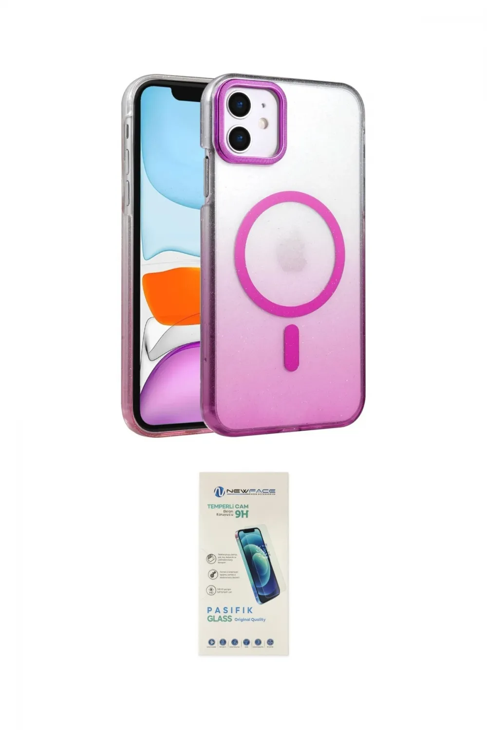 ieg™ iPhone 11 Kılıf Ahenk Doku Özel Seri - Şeffaf Pasifik Cam Ekran Koruyucu