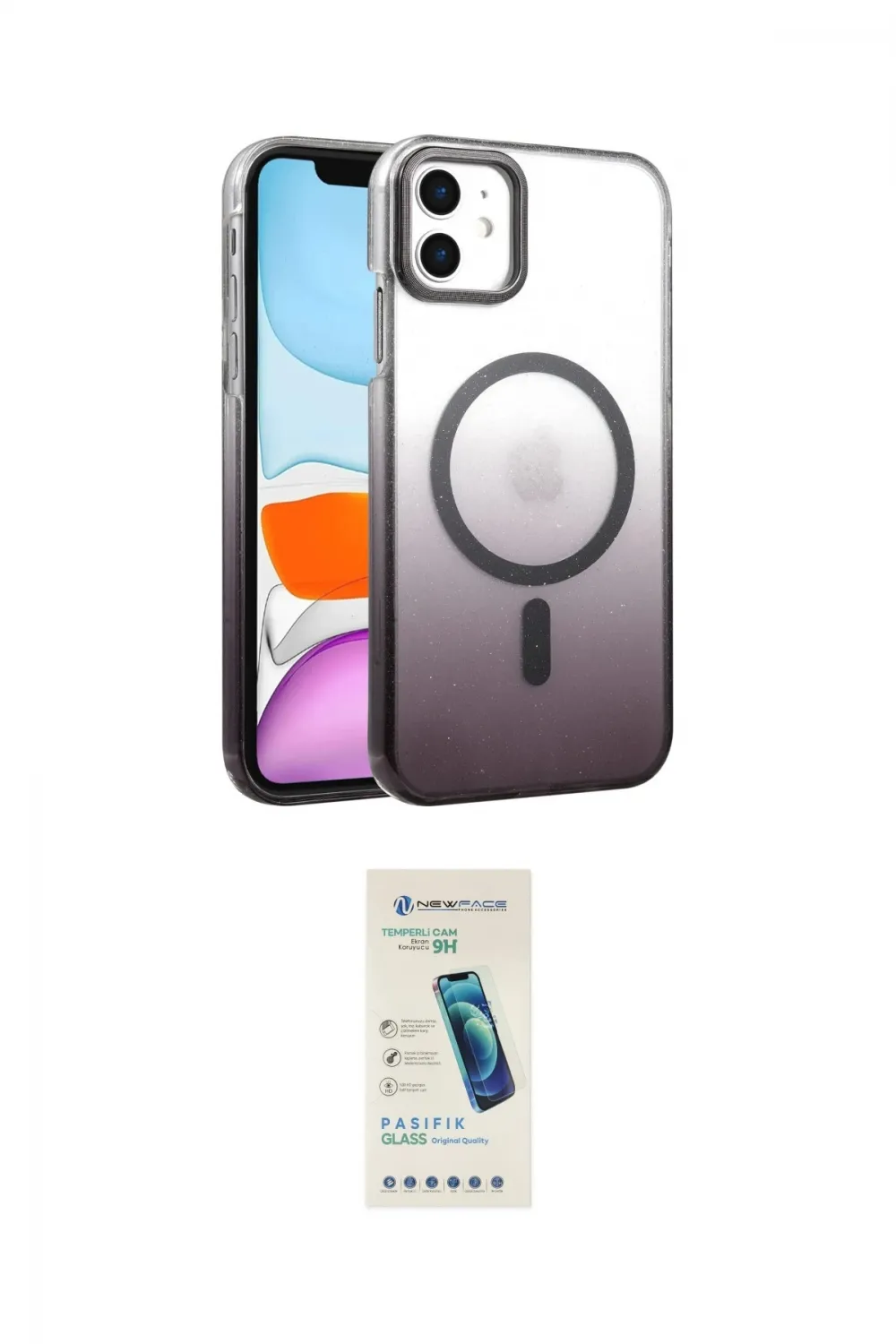 ieg™ iPhone 11 Kılıf Ahenk Doku Özel Seri - Şeffaf Pasifik Cam Ekran Koruyucu