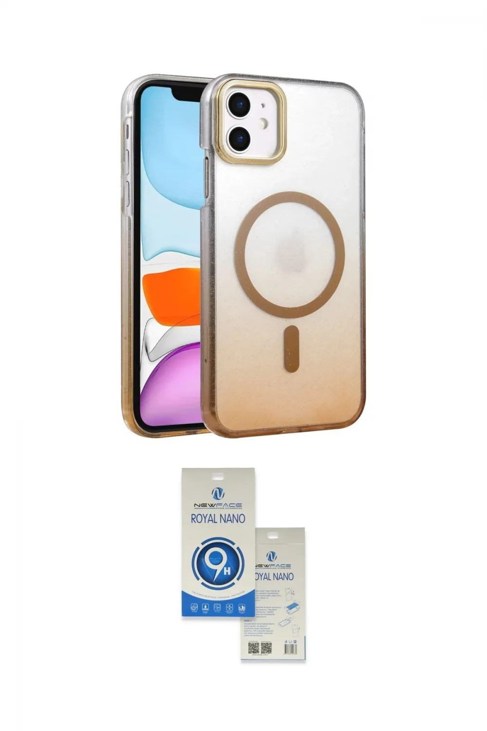 ieg™ iPhone 11 Kılıf Ahenk Doku Özel Seri - Şeffaf Royal Nano Ekran Koruyucu