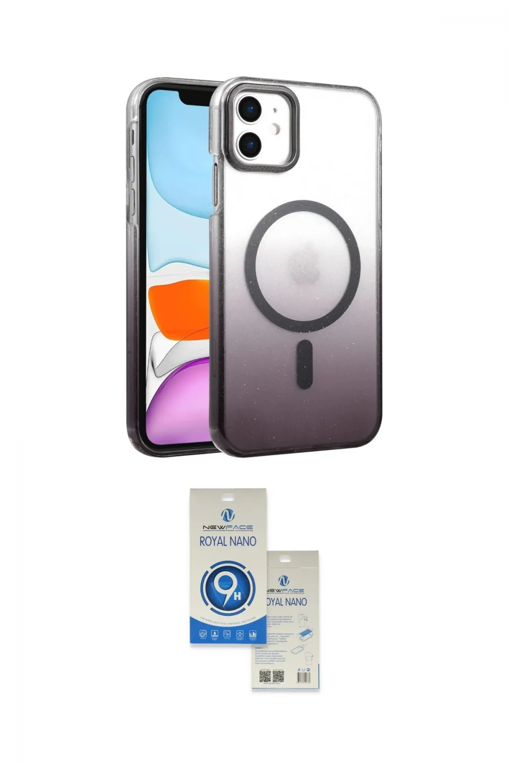 ieg™ iPhone 11 Kılıf Ahenk Doku Özel Seri - Şeffaf Royal Nano Ekran Koruyucu
