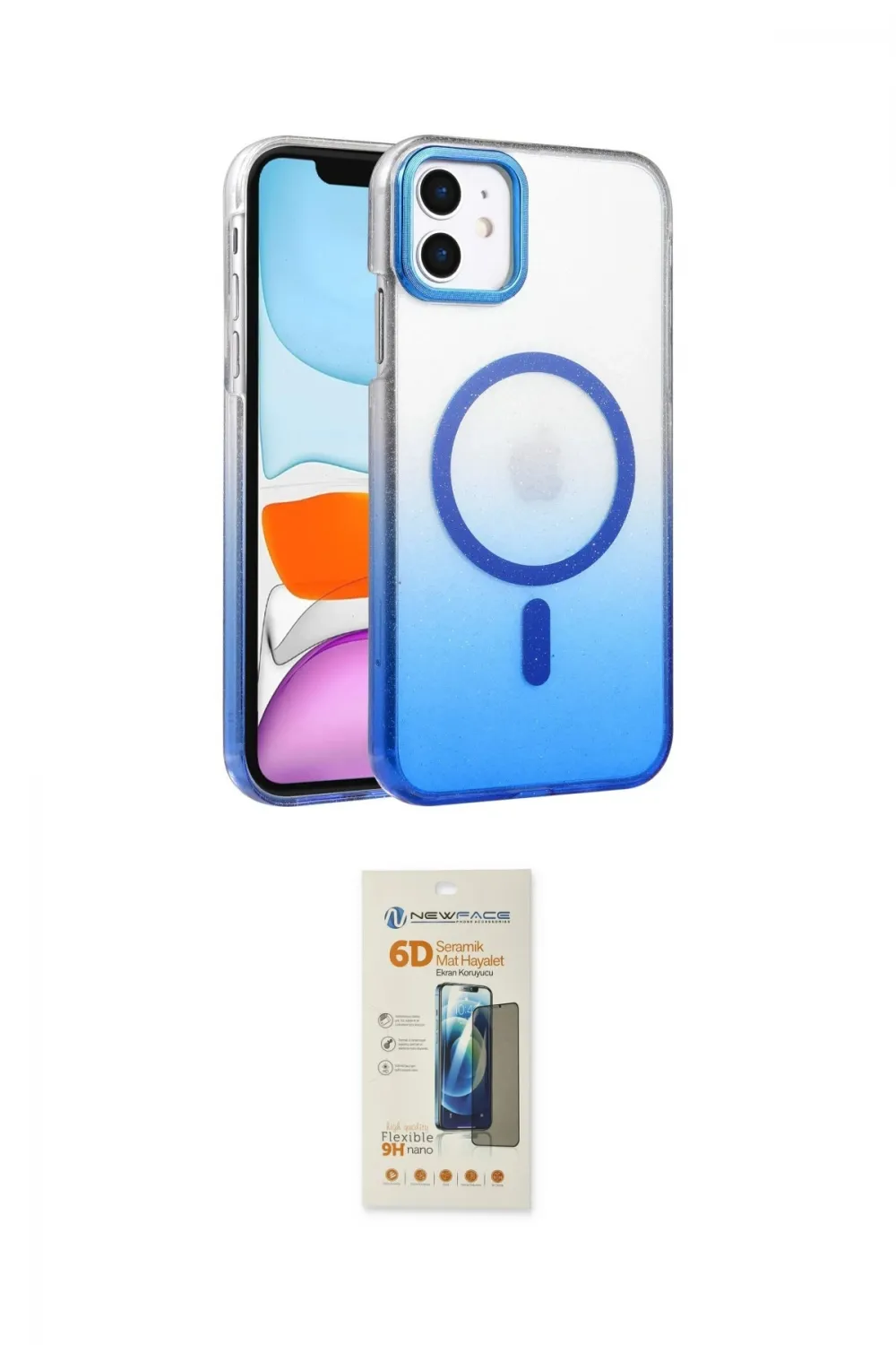 ieg™ iPhone 11 Kılıf Ahenk Doku Özel Seri - Siyah 6D Mat Seramik Hayalet Nano Ekran Koruyucu