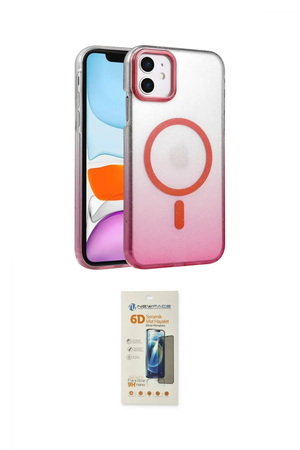 ieg™ iPhone 11 Kılıf Ahenk Doku Özel Seri - Siyah 6D Mat Seramik Hayalet Nano Ekran Koruyucu