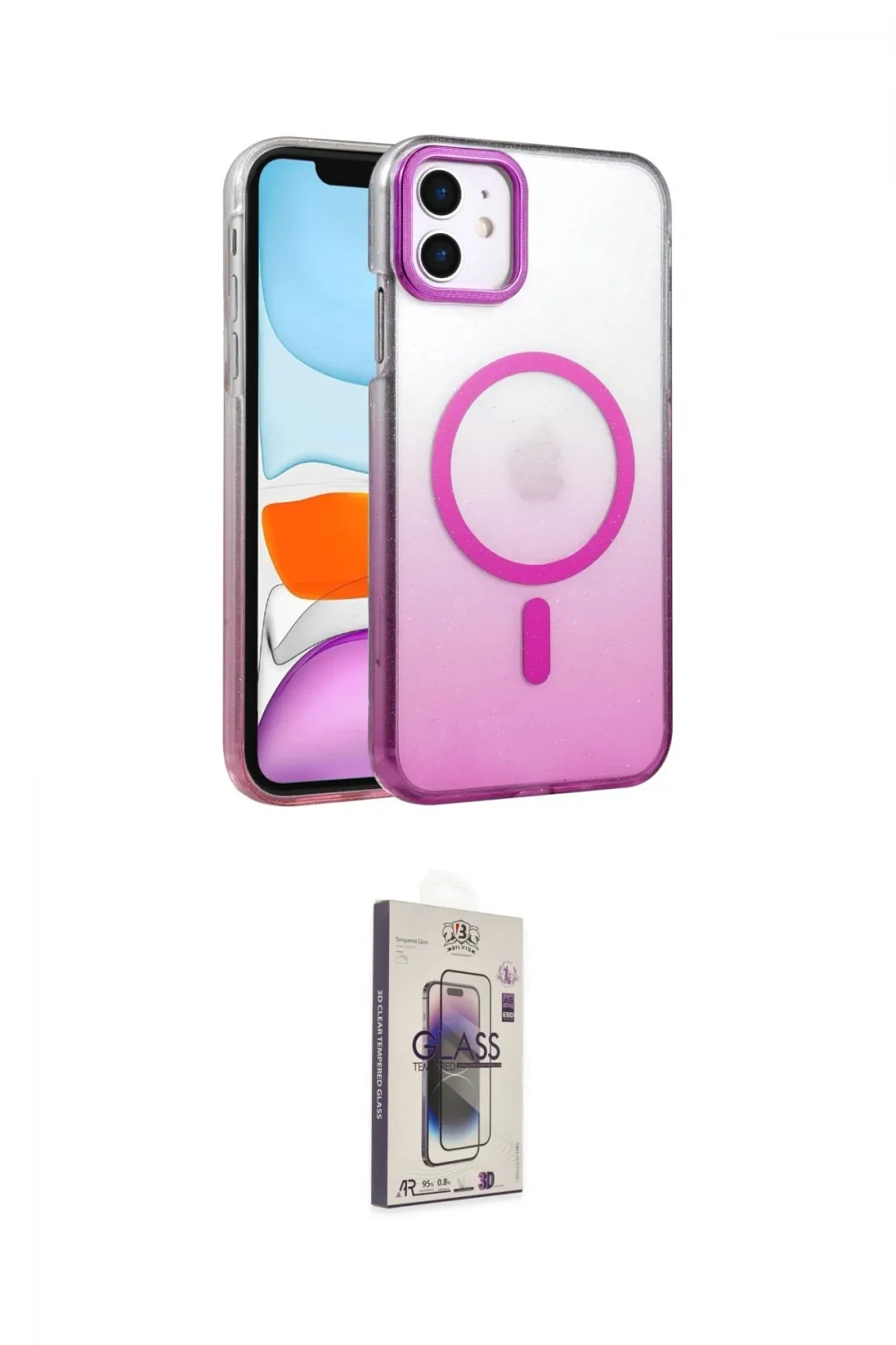 ieg™ iPhone 11 Kılıf Ahenk Doku Özel Seri - Siyah Bilvis 3D Cam Ekran Koruyucu
