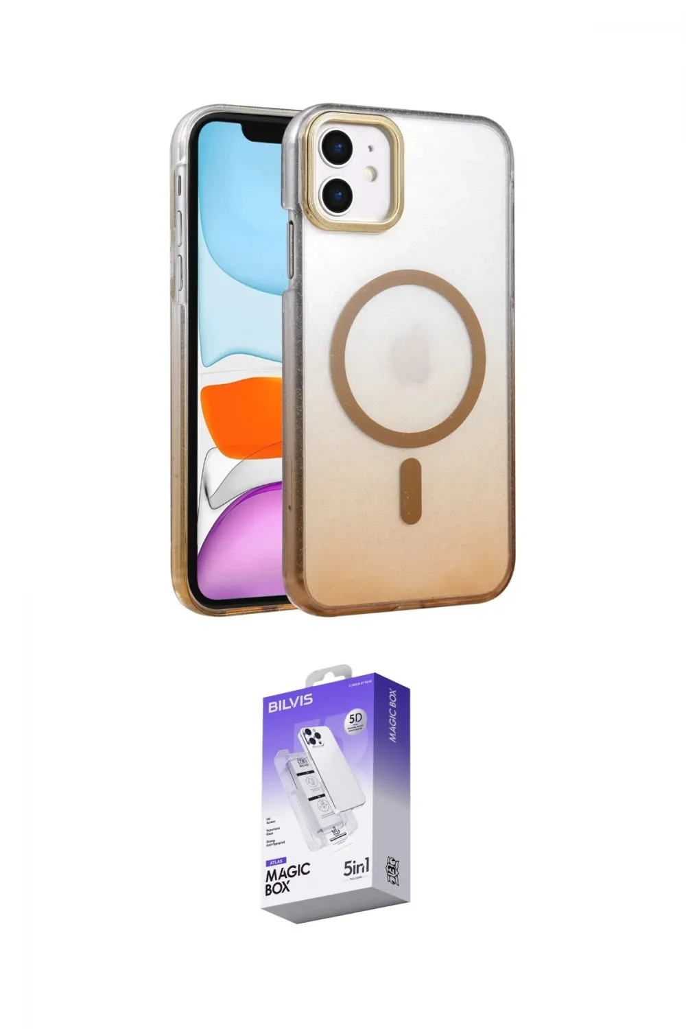 ieg™ iPhone 11 Kılıf Ahenk Doku Özel Seri - Siyah Bilvis 5in1 3D Magic Cam Ekran Koruyucu