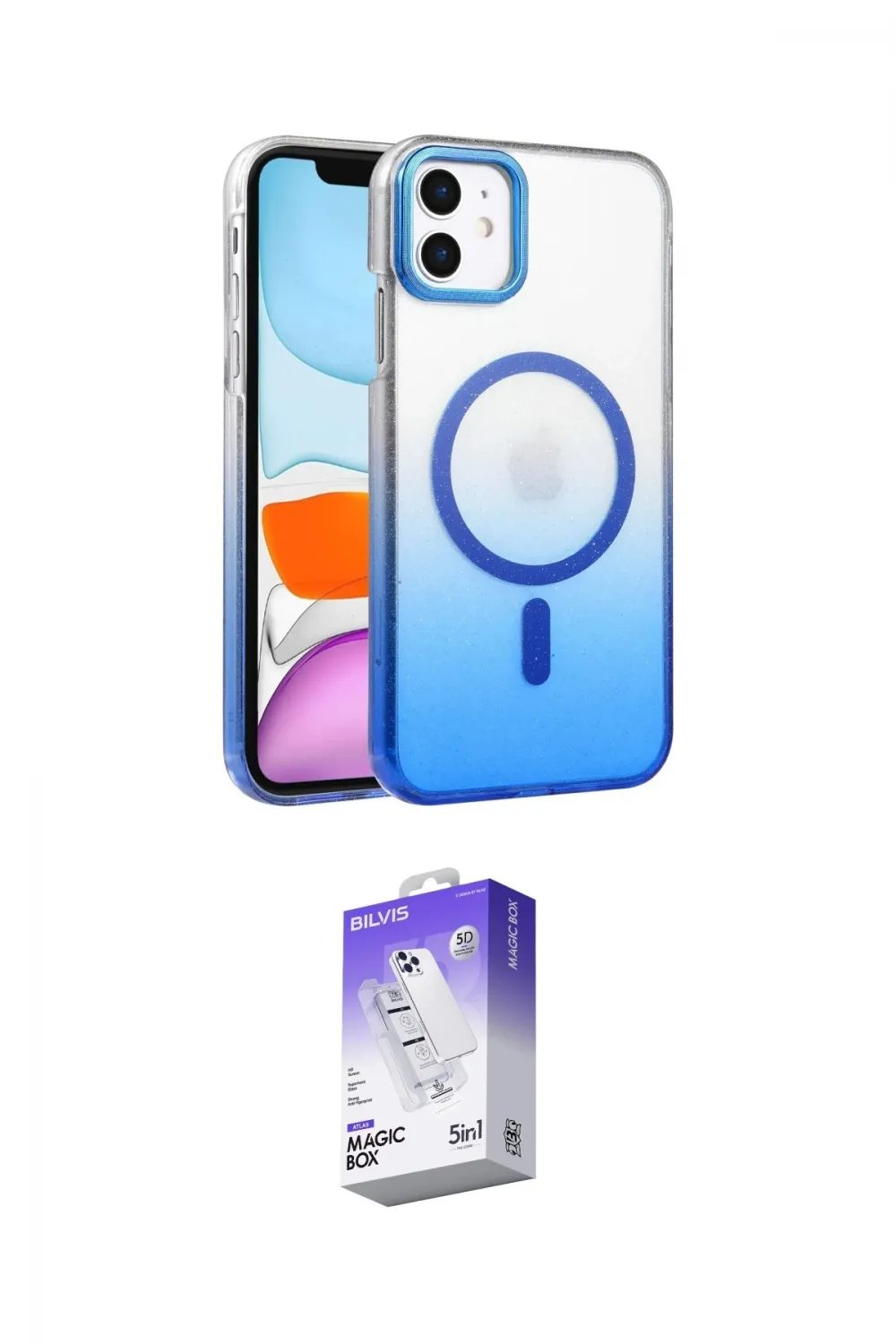 ieg™ iPhone 11 Kılıf Ahenk Doku Özel Seri - Siyah Bilvis 5in1 3D Magic Cam Ekran Koruyucu