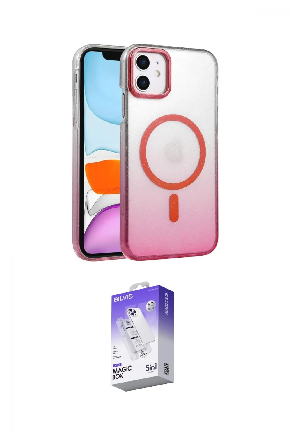 ieg™ iPhone 11 Kılıf Ahenk Doku Özel Seri - Siyah Bilvis 5in1 3D Magic Cam Ekran Koruyucu
