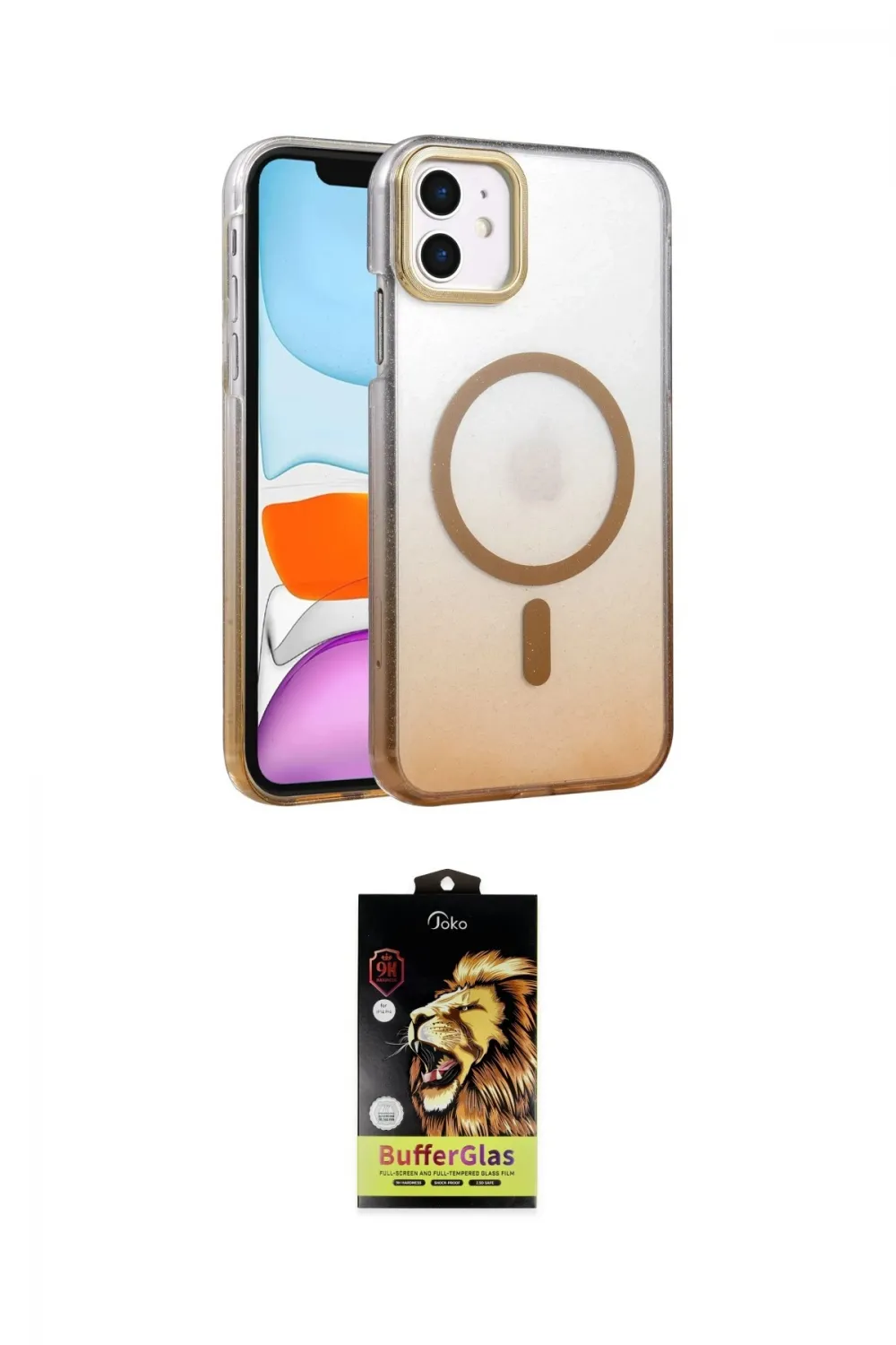 ieg™ iPhone 11 Kılıf Ahenk Doku Özel Seri - Siyah Buffer Cam Ekran Koruyucu