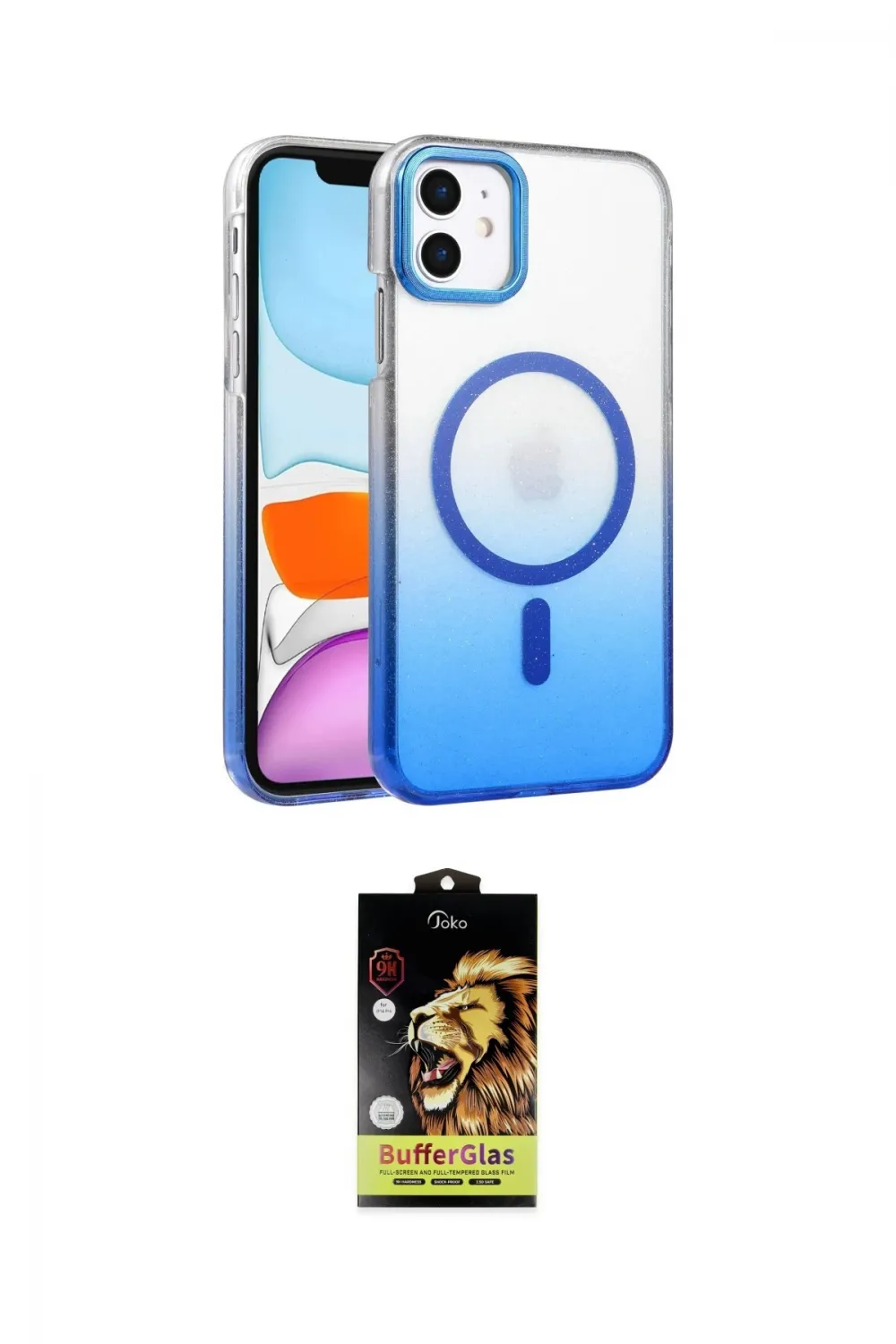 ieg™ iPhone 11 Kılıf Ahenk Doku Özel Seri - Siyah Buffer Cam Ekran Koruyucu