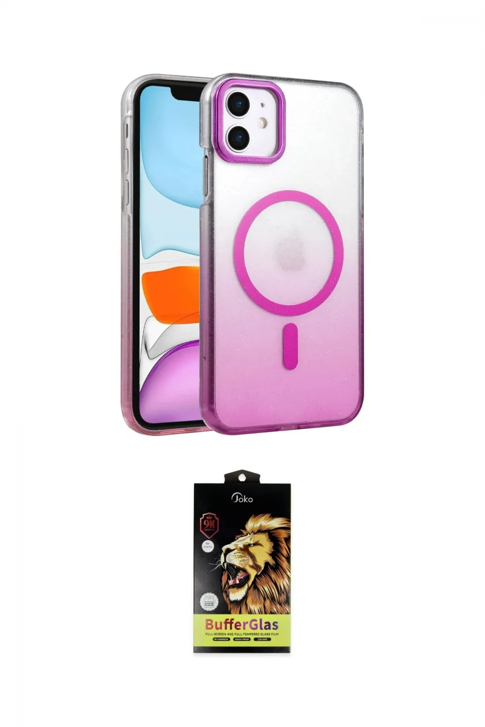 ieg™ iPhone 11 Kılıf Ahenk Doku Özel Seri - Siyah Buffer Cam Ekran Koruyucu