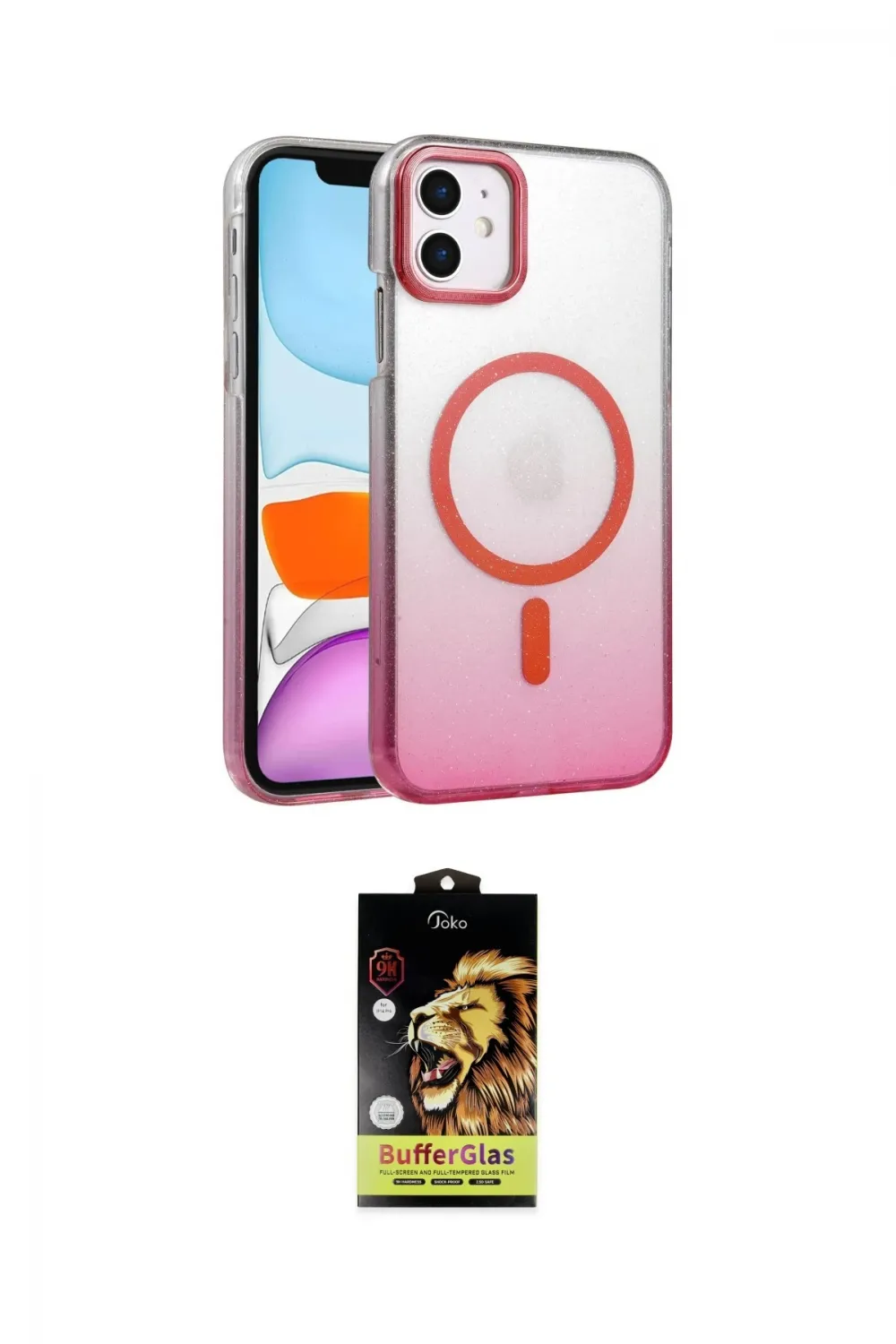 ieg™ iPhone 11 Kılıf Ahenk Doku Özel Seri - Siyah Buffer Cam Ekran Koruyucu