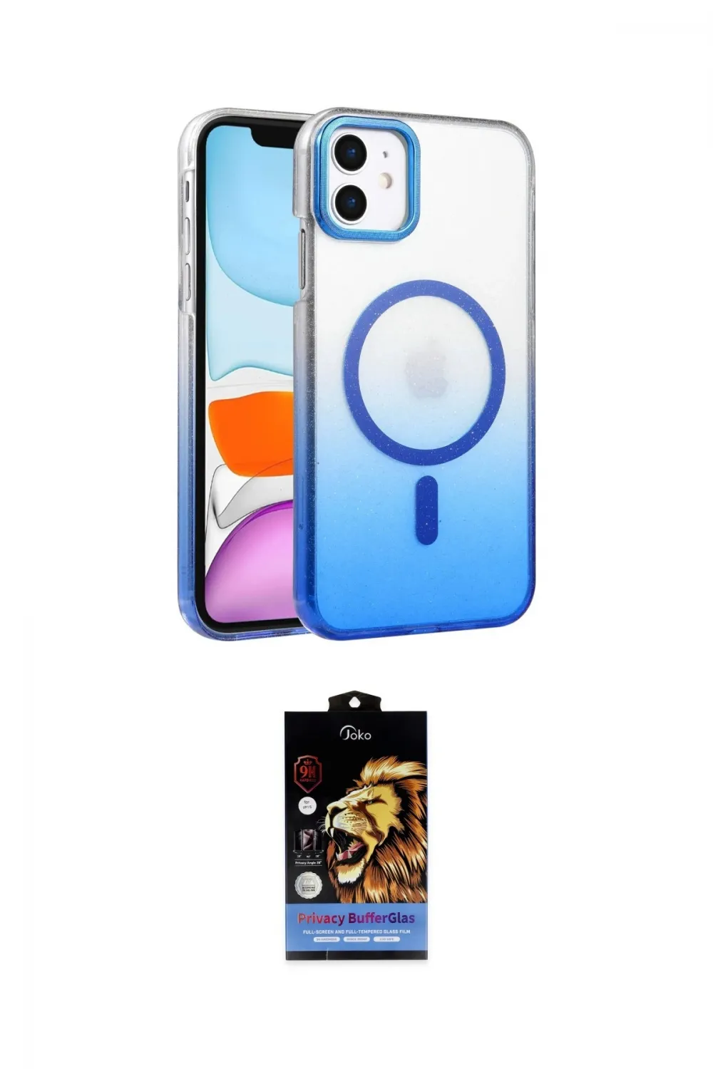 ieg™ iPhone 11 Kılıf Ahenk Doku Özel Seri - Siyah Buffer Hayalet Cam Ekran Koruyucu