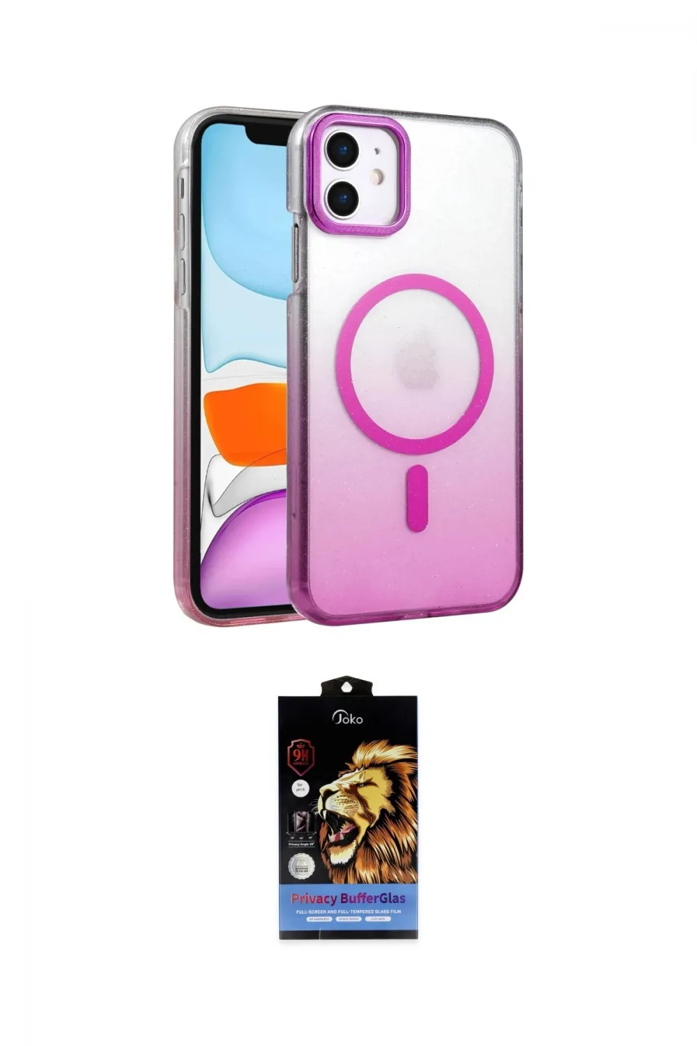 ieg™ iPhone 11 Kılıf Ahenk Doku Özel Seri - Siyah Buffer Hayalet Cam Ekran Koruyucu