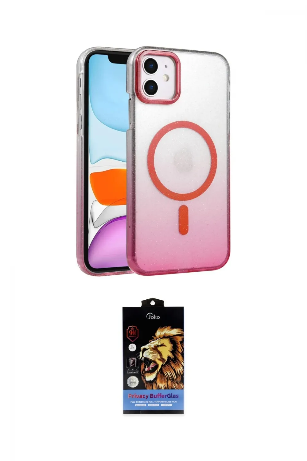 ieg™ iPhone 11 Kılıf Ahenk Doku Özel Seri - Siyah Buffer Hayalet Cam Ekran Koruyucu