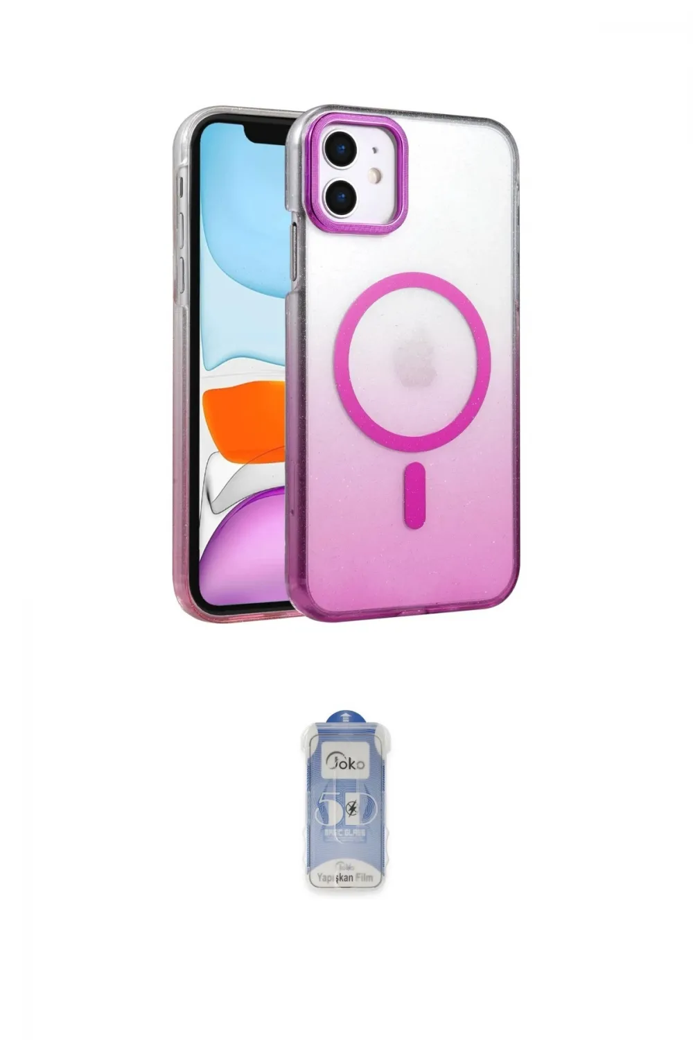 ieg™ iPhone 11 Kılıf Ahenk Doku Özel Seri - Siyah Joko Magic 5D Cam
