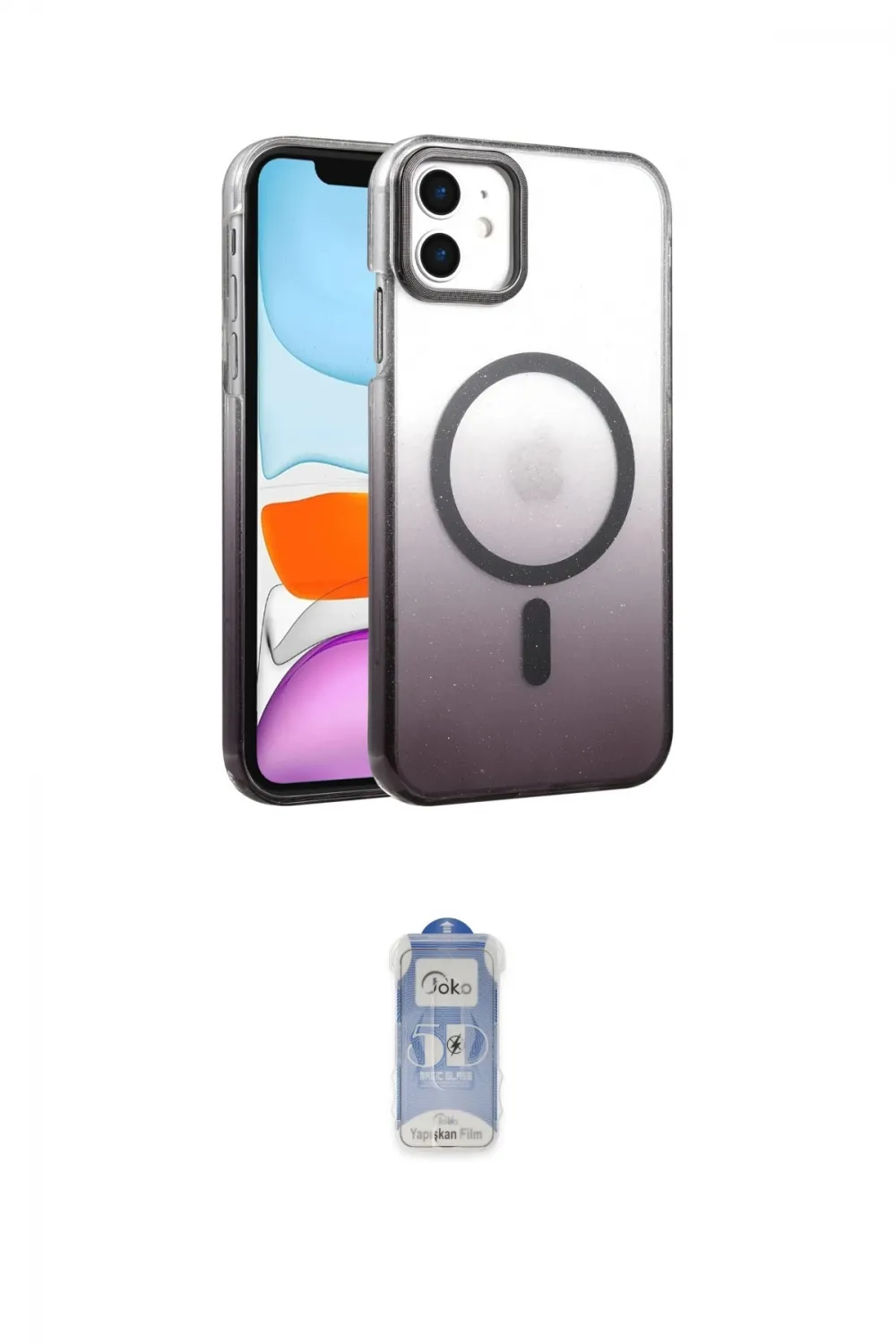 ieg™ iPhone 11 Kılıf Ahenk Doku Özel Seri - Siyah Joko Magic 5D Cam