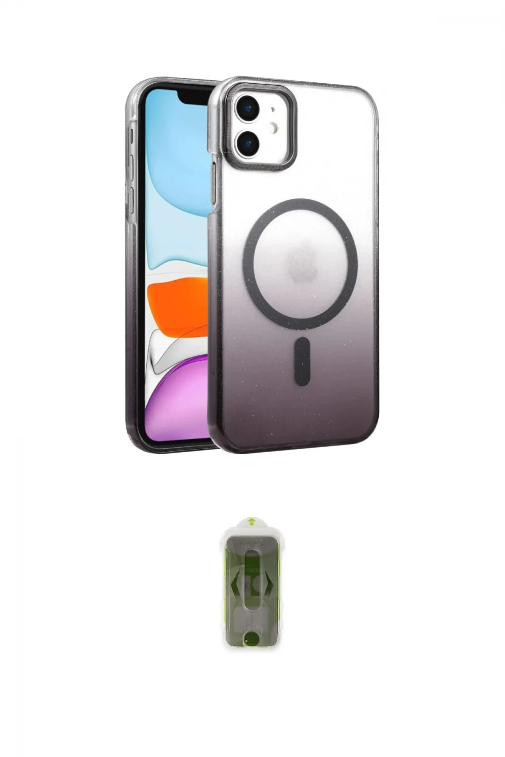 ieg™ iPhone 11 Kılıf Ahenk Doku Özel Seri - Siyah Joko Magic 5D Hayalet Cam
