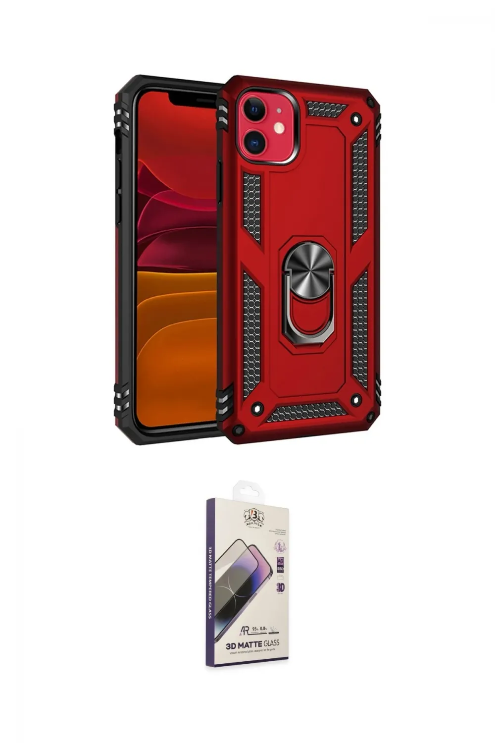 ieg™ iPhone 11 Kılıf Ahenk Klasik Koleksiyonu - Siyah Bilvis 3D Mat Cam Ekran Koruyucu