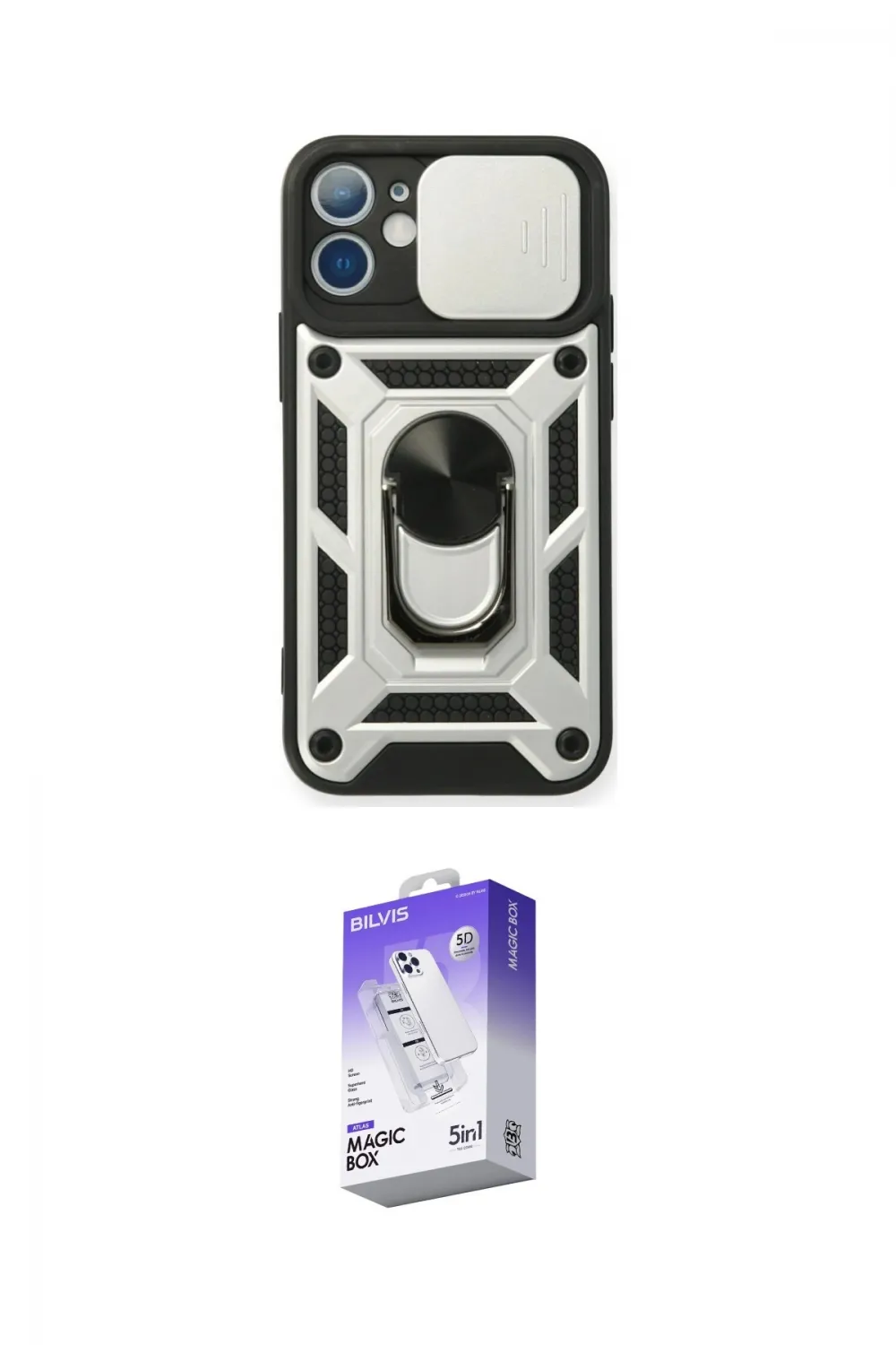 ieg™ iPhone 11 Kılıf Ahenk Klasik - Siyah Bilvis 5in1 3D Magic Cam Ekran Koruyucu