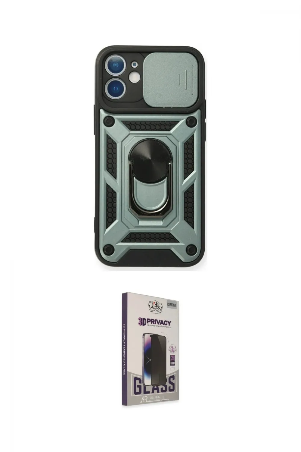 ieg™ iPhone 11 Kılıf Ahenk Klasik - Siyah Bilvis Hayalet Cam Ekran Koruyucu
