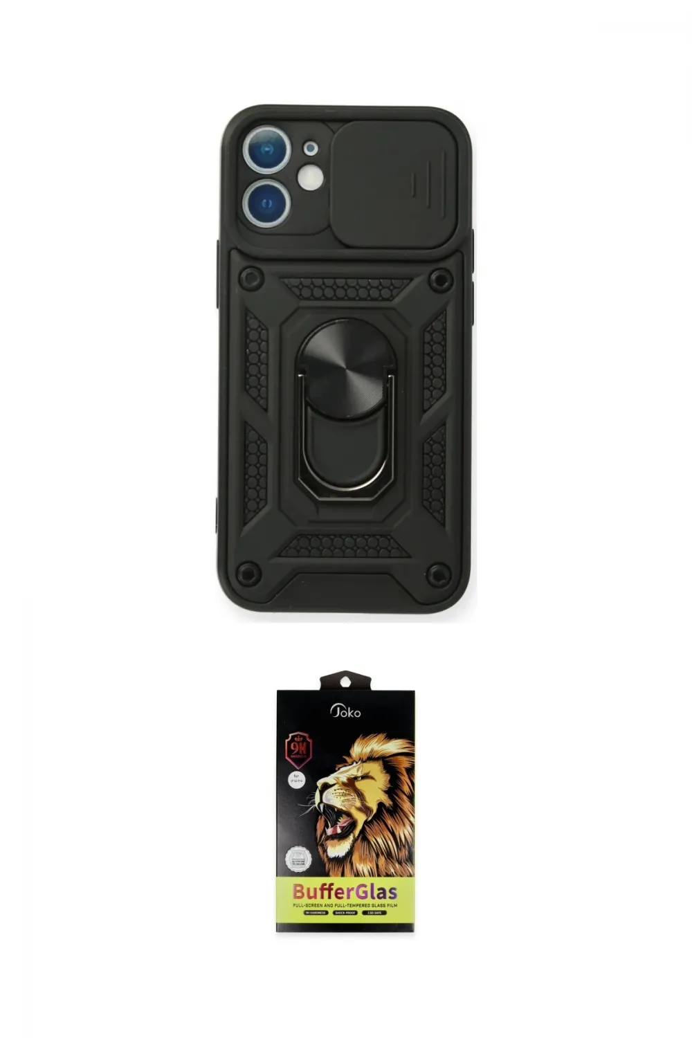 ieg™ iPhone 11 Kılıf Ahenk Klasik - Siyah Buffer Cam Ekran Koruyucu