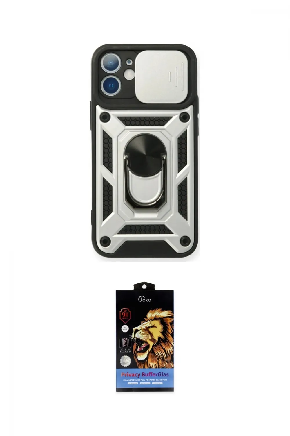 ieg™ iPhone 11 Kılıf Ahenk Klasik - Siyah Buffer Hayalet Cam Ekran Koruyucu