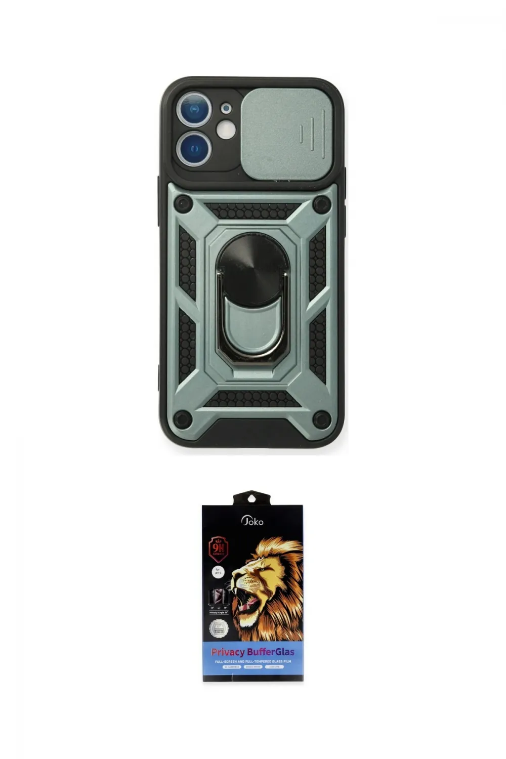 ieg™ iPhone 11 Kılıf Ahenk Klasik - Siyah Buffer Hayalet Cam Ekran Koruyucu