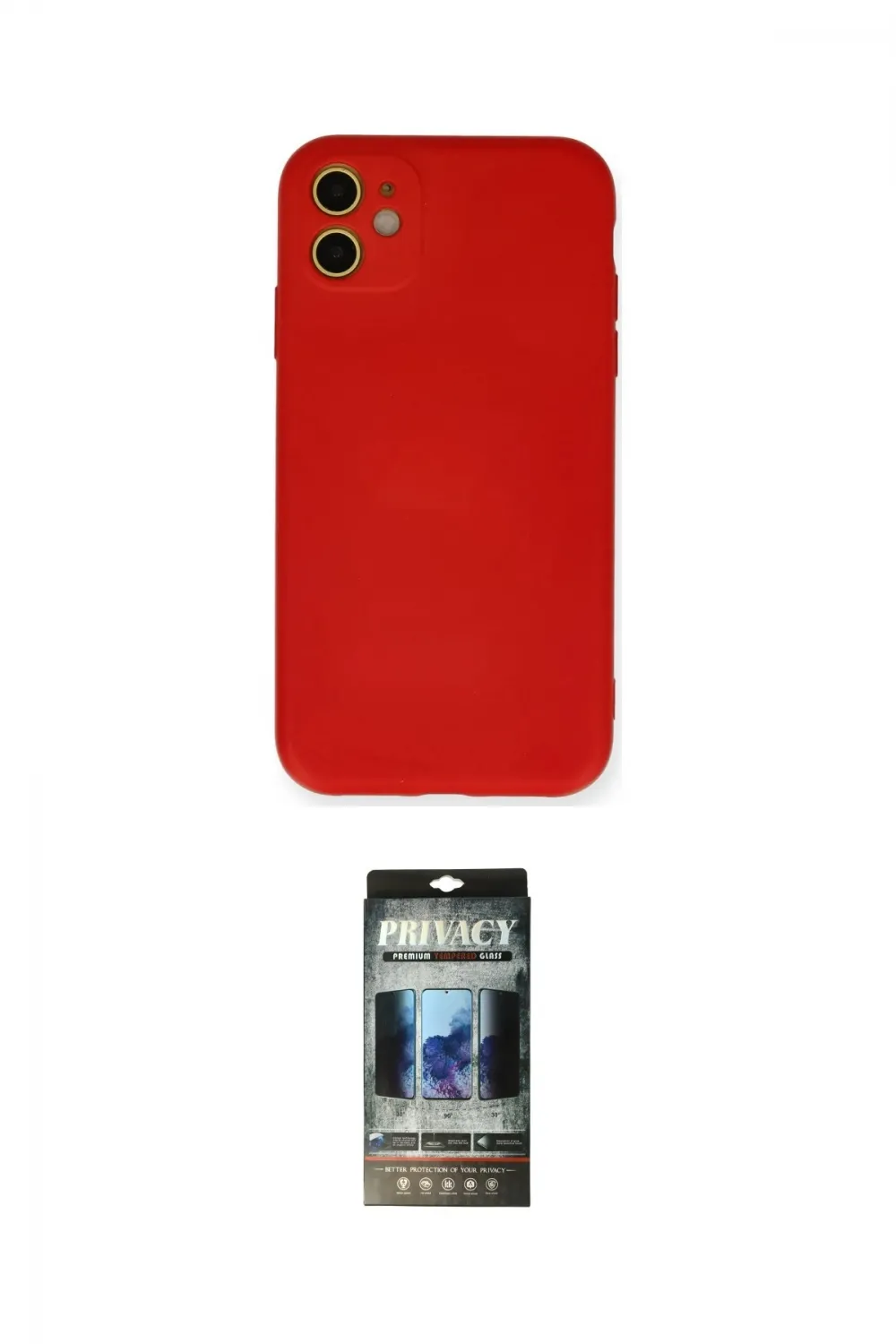 ieg™ iPhone 11 Kılıf Ahenk Serisi - Siyah 34D Hayalet Izgaralı Cam
