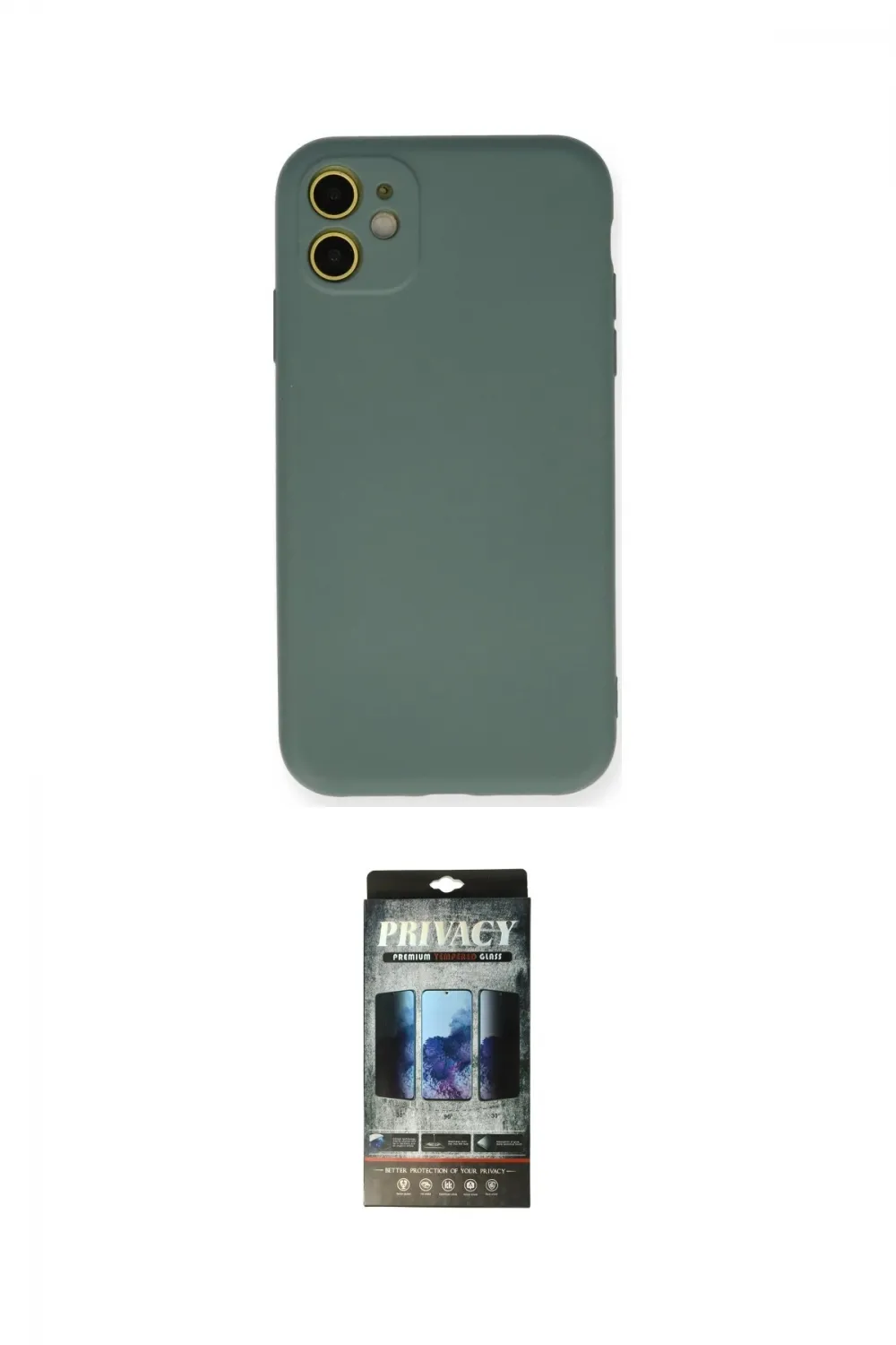ieg™ iPhone 11 Kılıf Ahenk Serisi - Siyah 34D Hayalet Izgaralı Cam