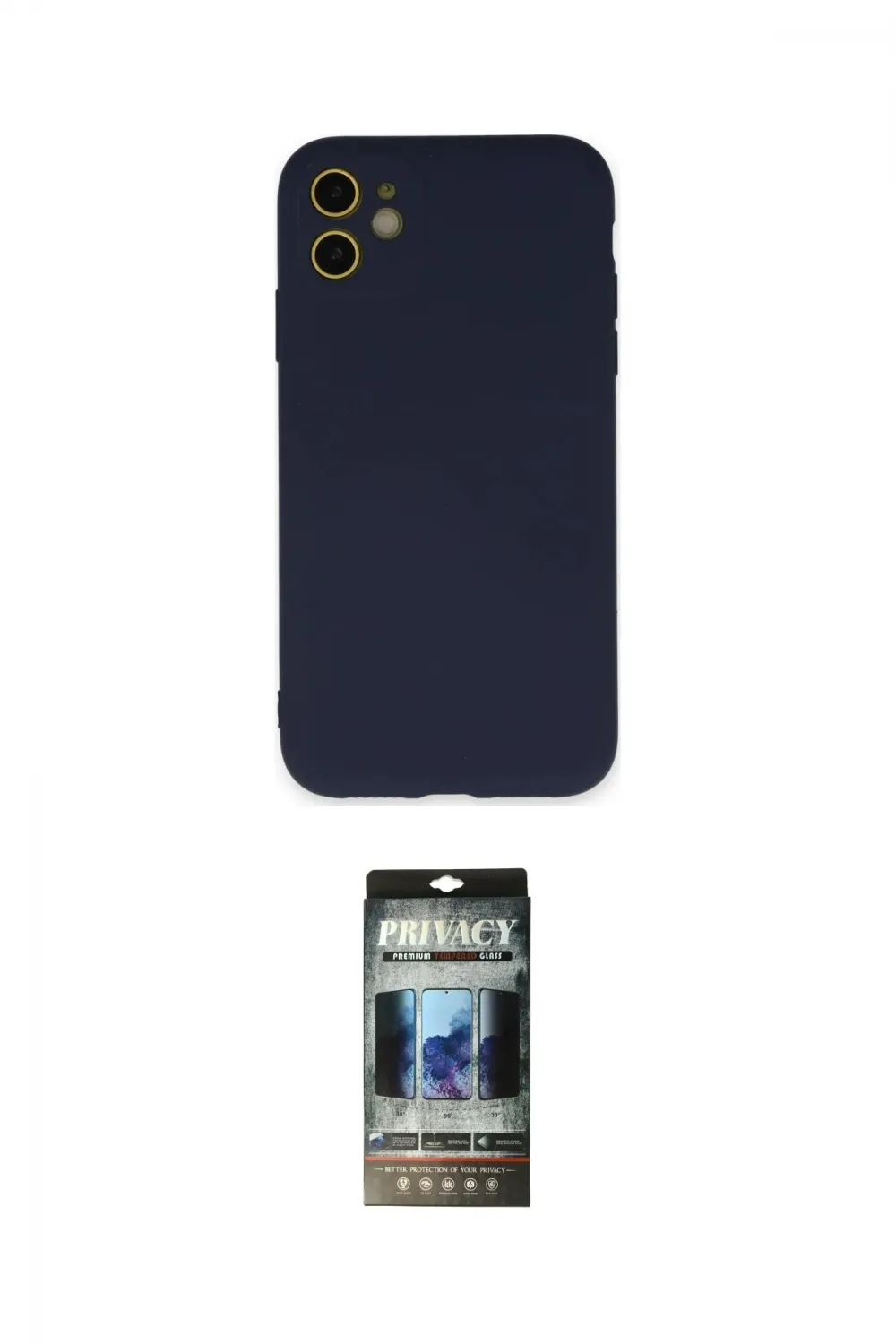 ieg™ iPhone 11 Kılıf Ahenk Serisi - Siyah 34D Hayalet Izgaralı Cam