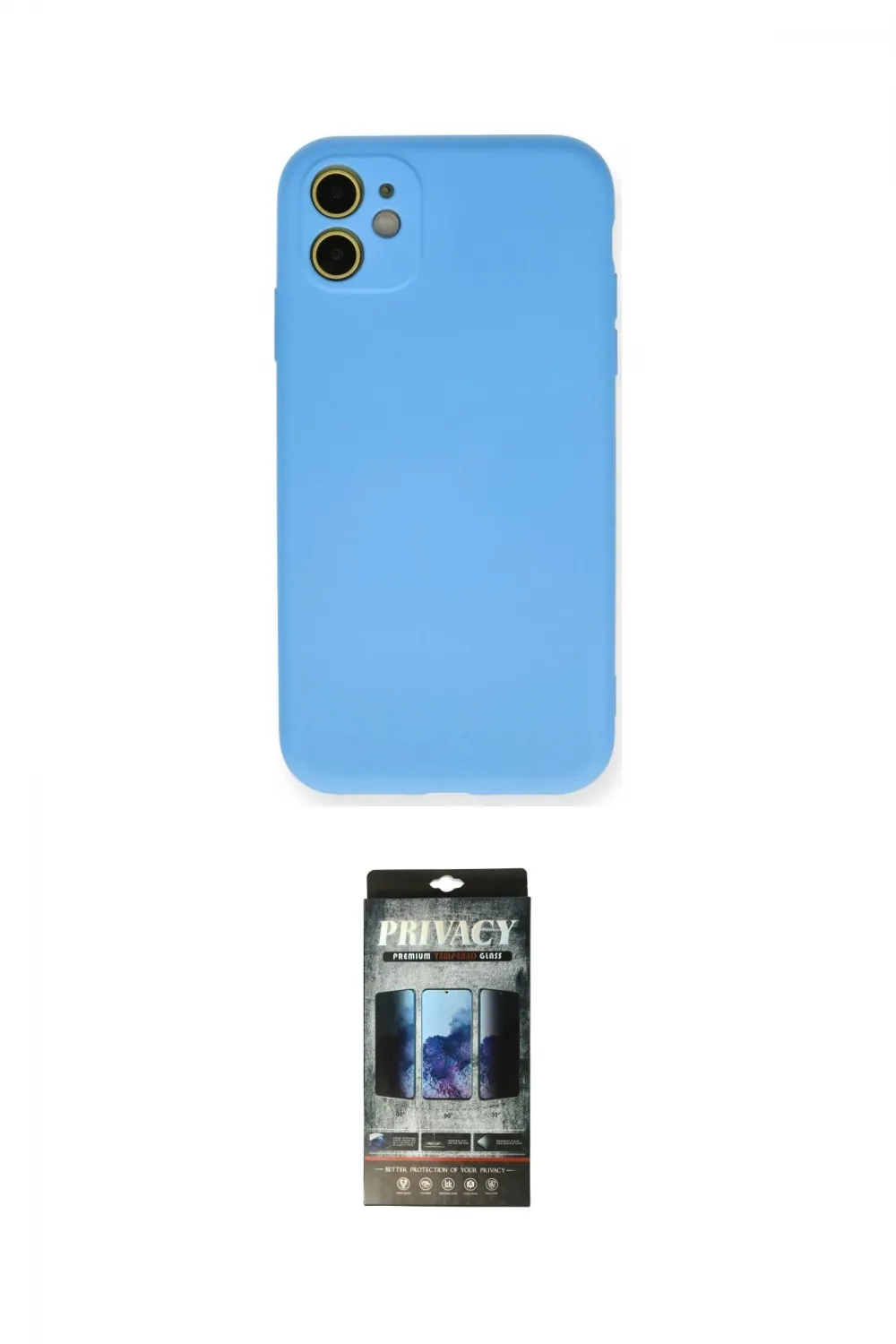 ieg™ iPhone 11 Kılıf Ahenk Serisi - Siyah 34D Hayalet Izgaralı Cam