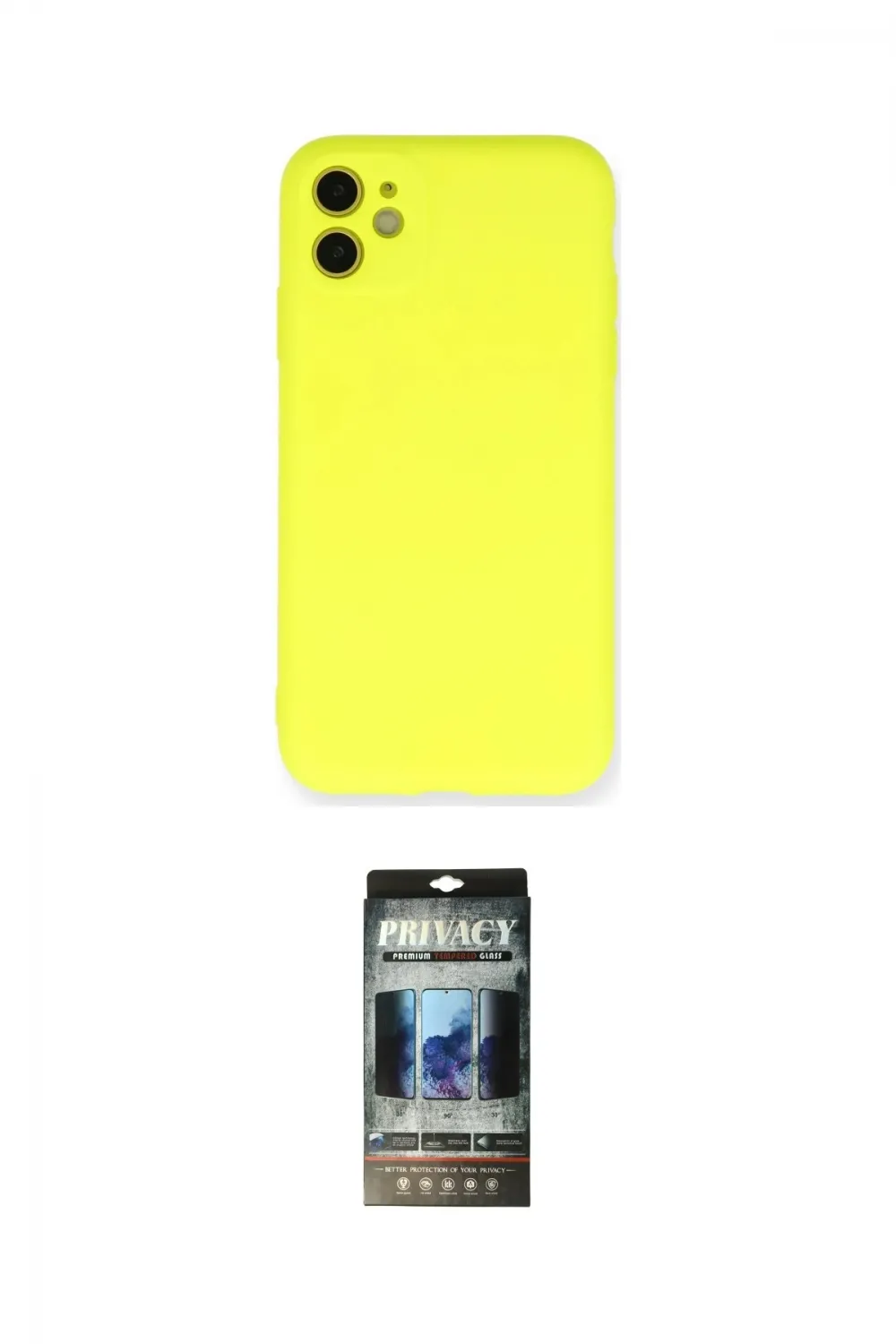 ieg™ iPhone 11 Kılıf Ahenk Serisi - Siyah 34D Hayalet Izgaralı Cam