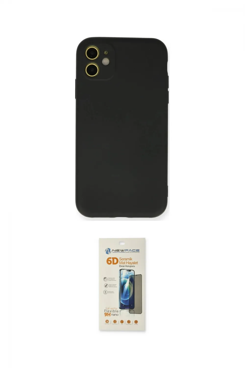 ieg™ iPhone 11 Kılıf Ahenk Serisi - Siyah 6D Mat Seramik Hayalet Nano Ekran Koruyucu