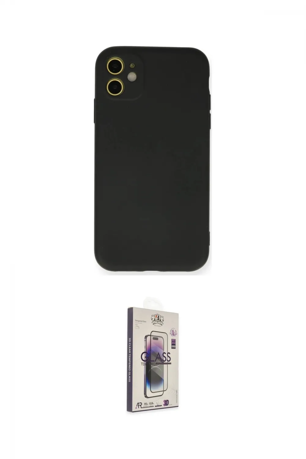 ieg™ iPhone 11 Kılıf Ahenk Serisi - Siyah Bilvis 3D Cam Ekran Koruyucu